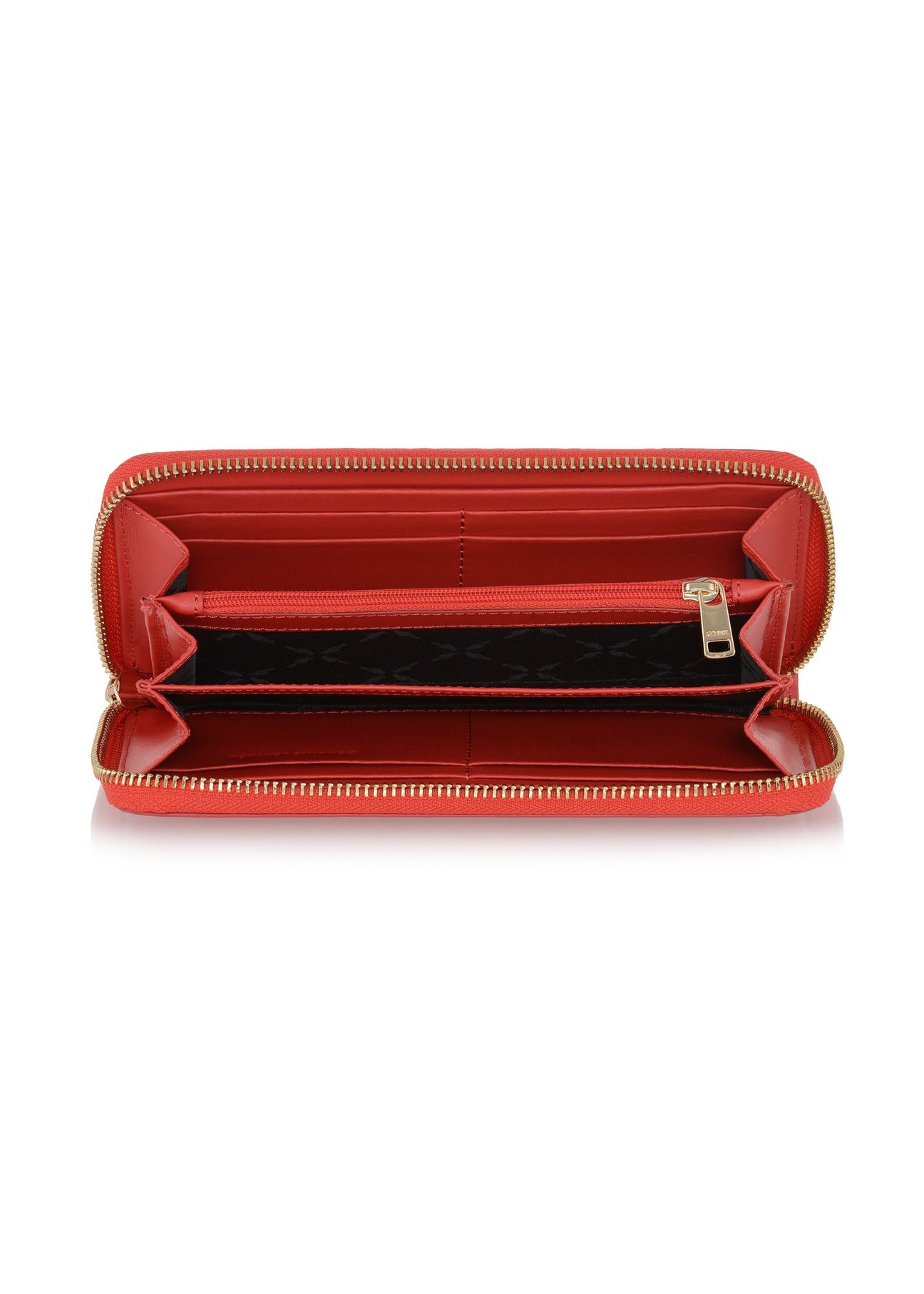 Large red wallet with embossed logo PORES-0841-42(W23)-04