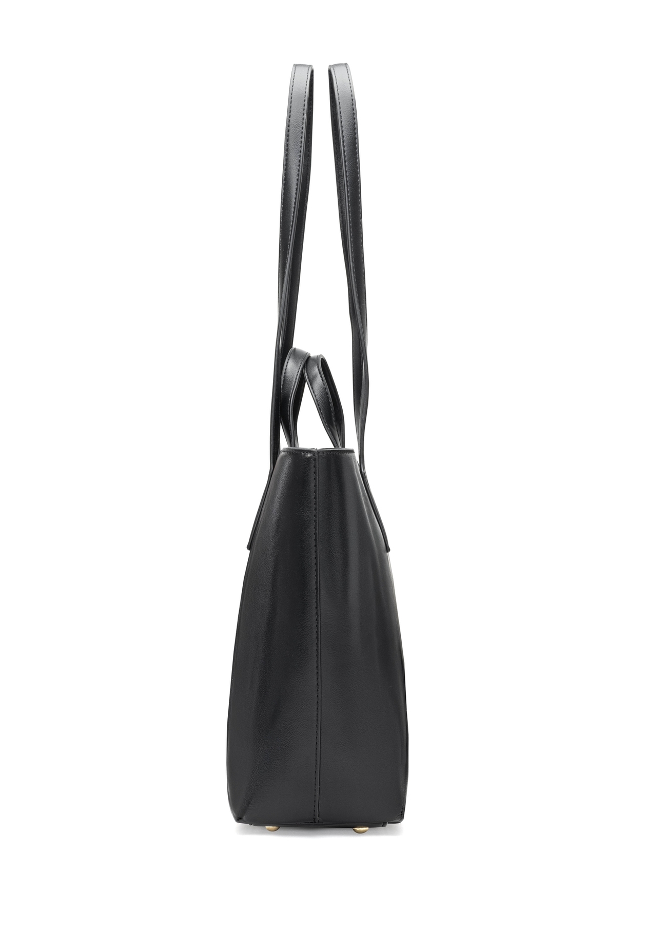 Black women's shopper handbag TOREC-1204-99(W26), side product view on white background.