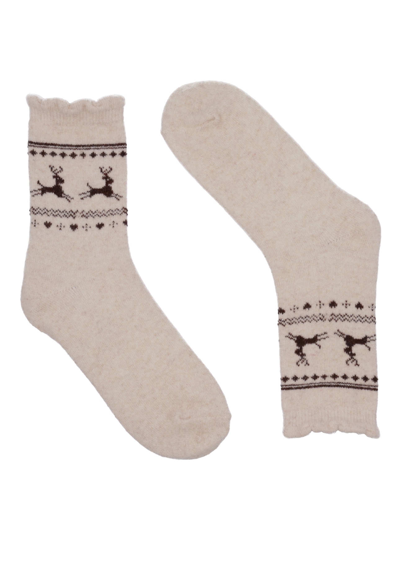 Two-pack of women's wool socks ZESDT-0052-1B(Z26), front product view on white background.