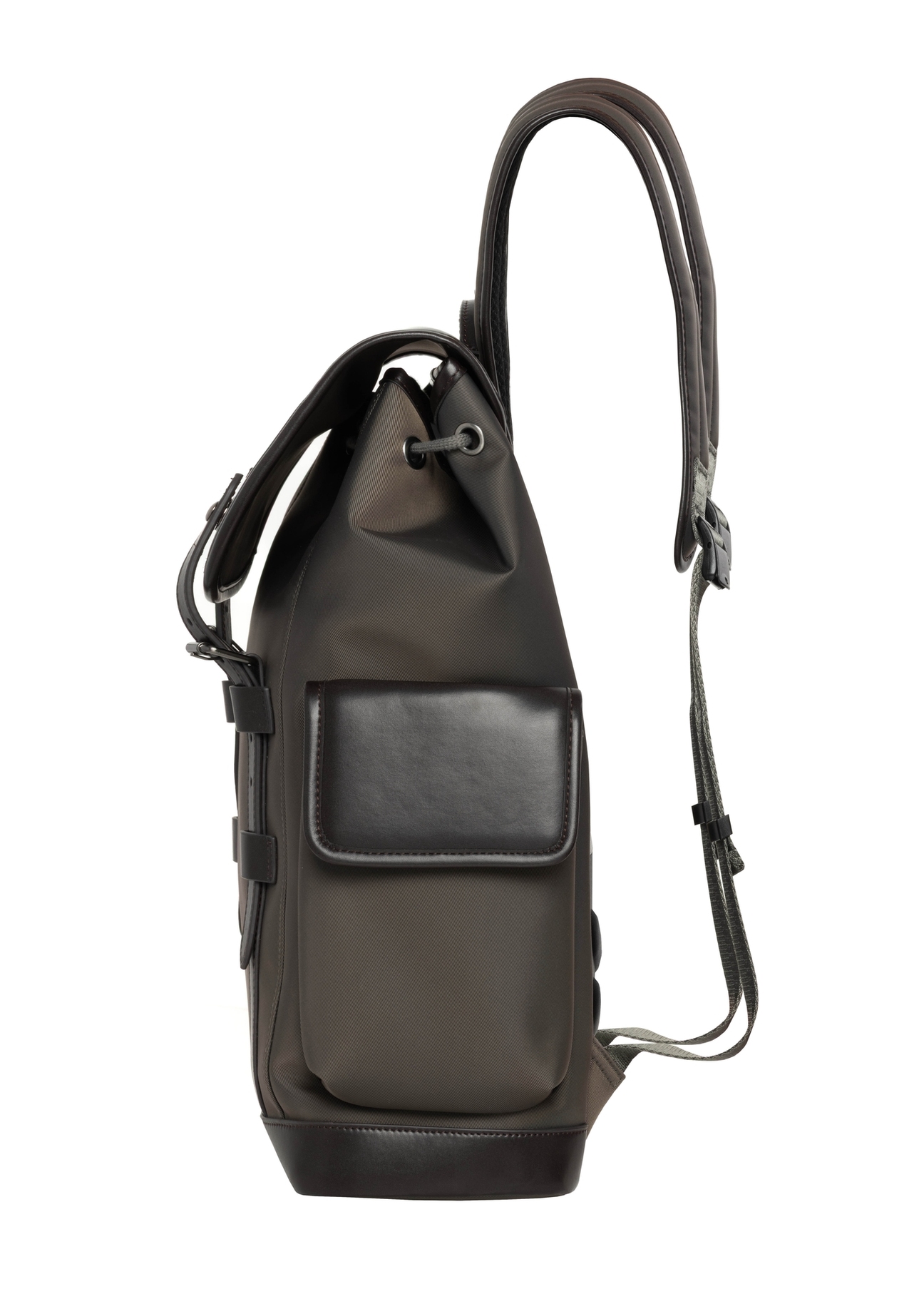Men's khaki backpack TORMN-0436-8B(Z26), side product view on white background.