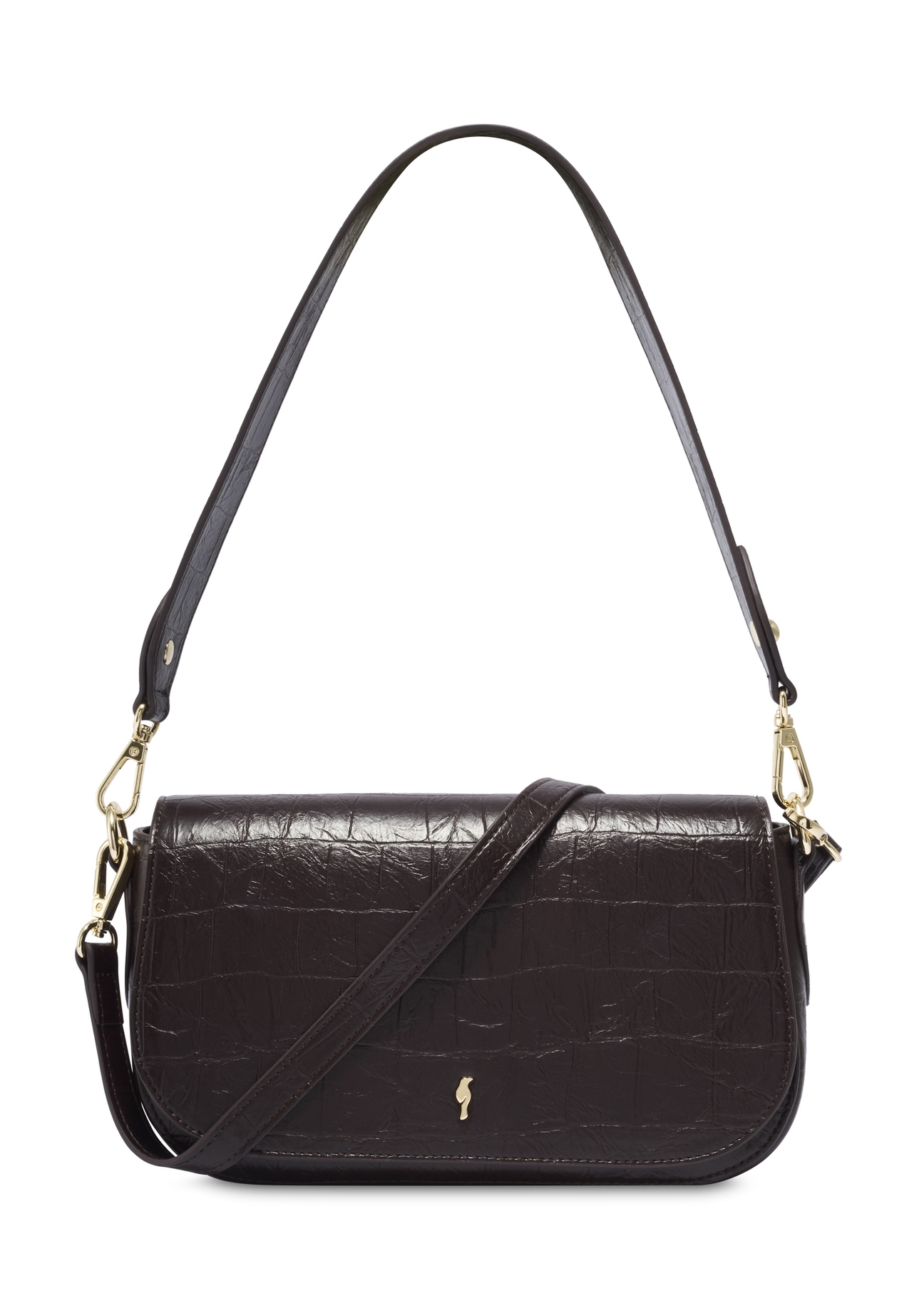 Burgundy croco women's handbag TOREC-1308-4D(Z26). Front view on white background.
