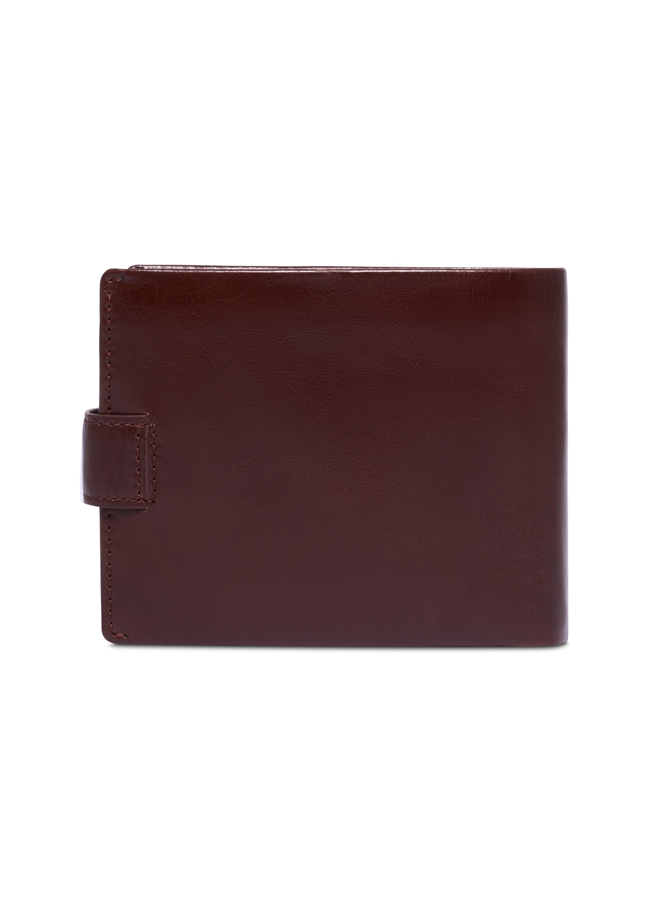 Men's brown leather wallet PL-191-1H(KS), back view of the product on a white background.