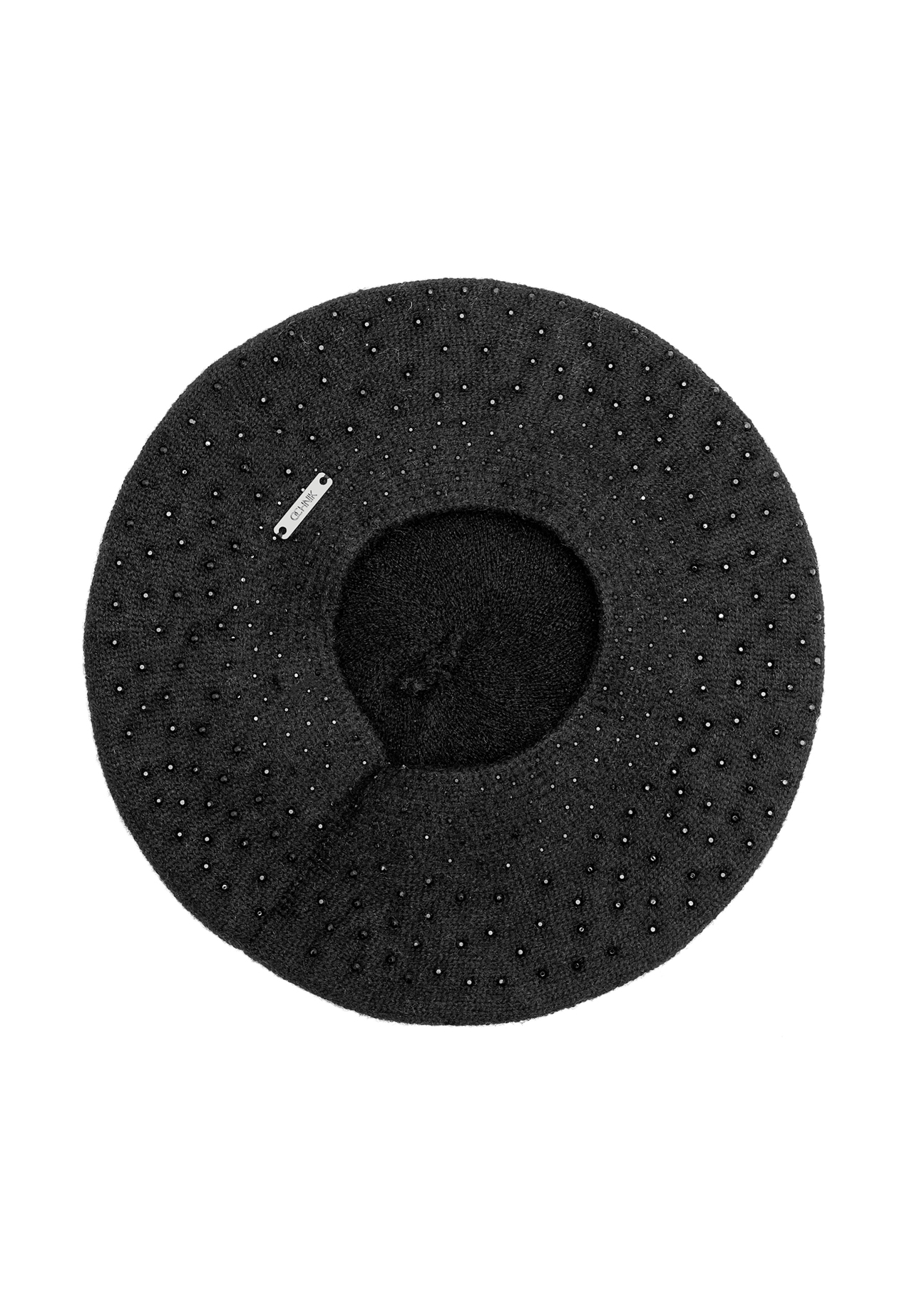 Black women's beret CZADT-0167A-99(Z25), product view from below on a white background.