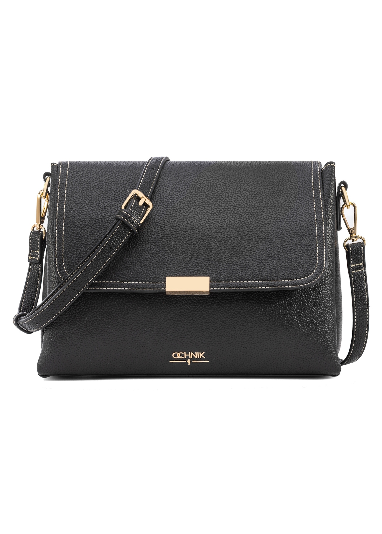 Black women's shoulder bag TOREC-1061-99(Z25), front product view on white background.