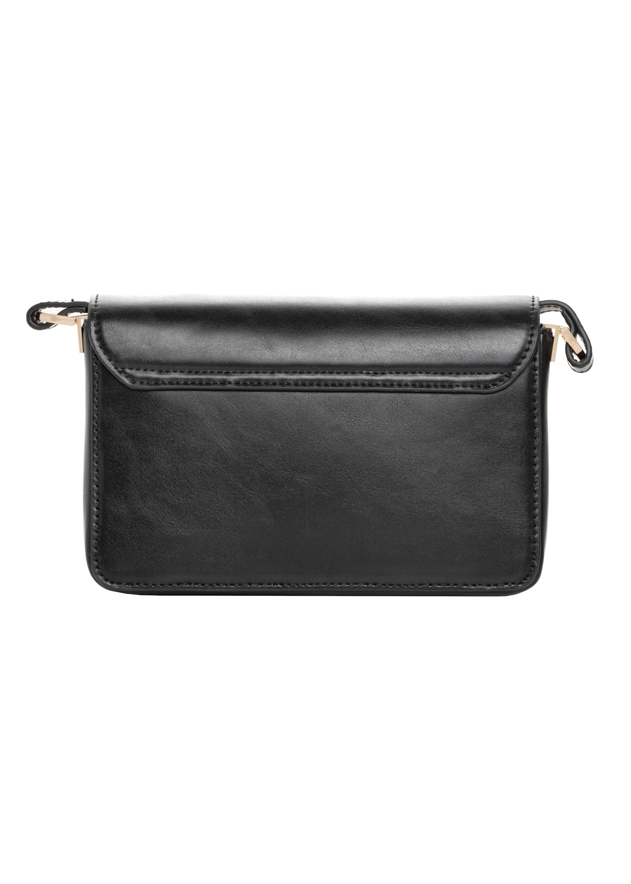 Elegant black women's handbag TOREC-1251-99(Z26), product view from the back on a white background.