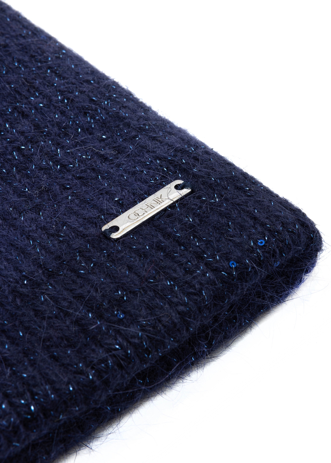 Navy blue women's hat CZADT-0209-69(Z25) - close-up of the detail on a white background.