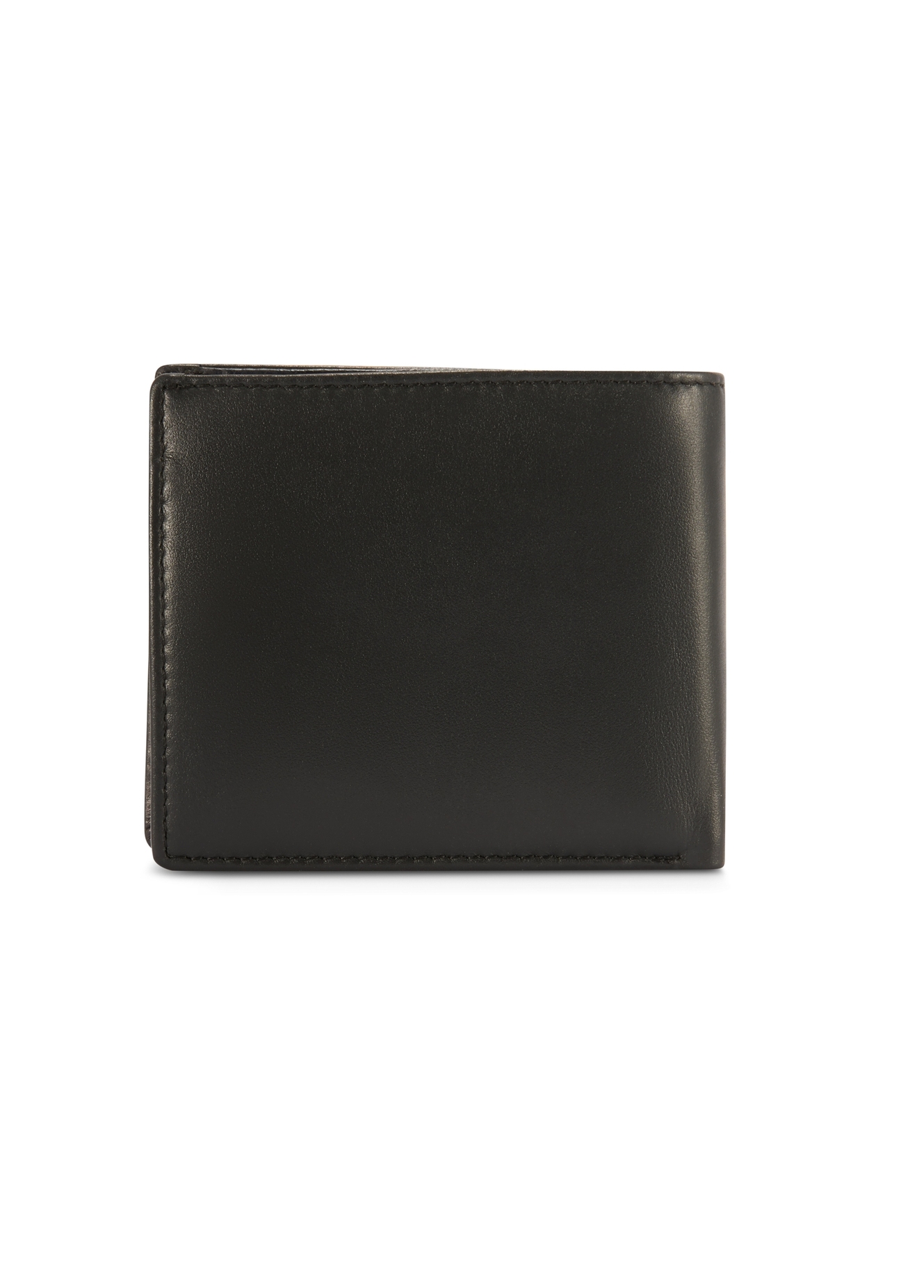 Black men's leather wallet PORMS-0627A-98(Z25), product view from the back on a white background.