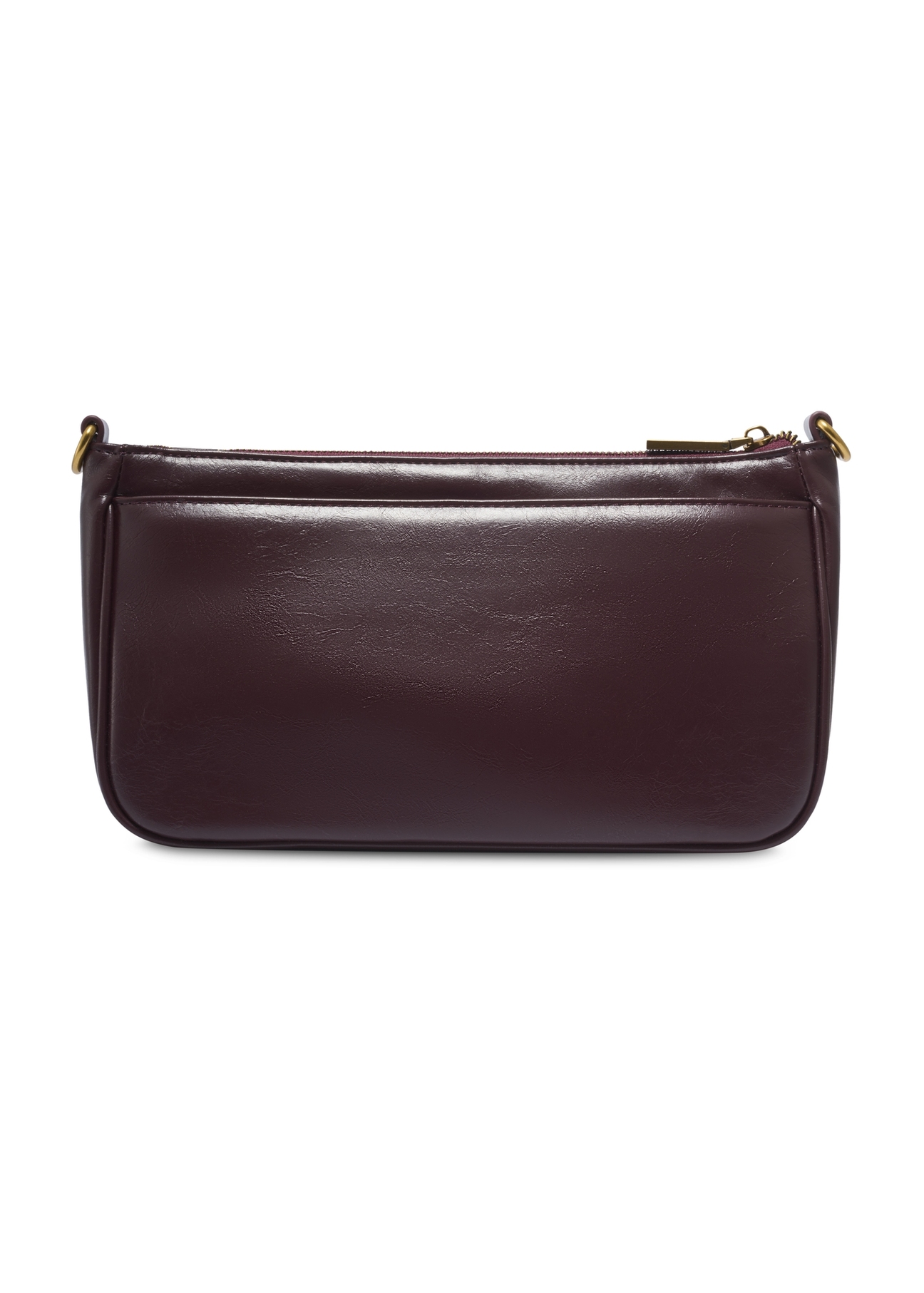 Burgundy women's shoulder bag TOREC-1245-4D(Z26). Back view on white background.