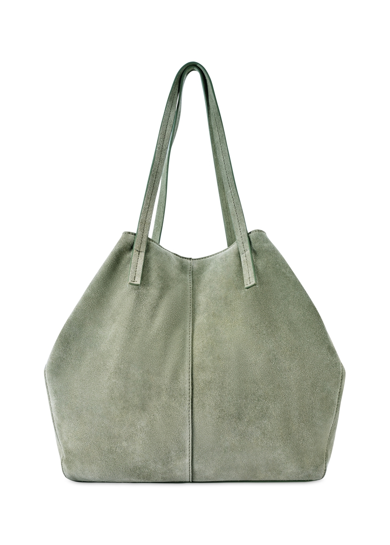 Sage leather women's handbag TORES-1252-8F(W26) - product view from the back, on a white background.