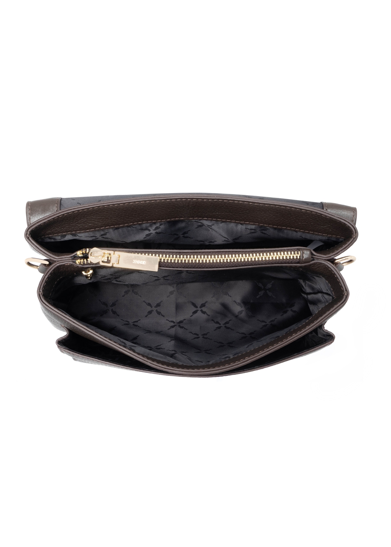 Black leather shoulder bag TORES-1317-99(Z26), product view inside on a light background.