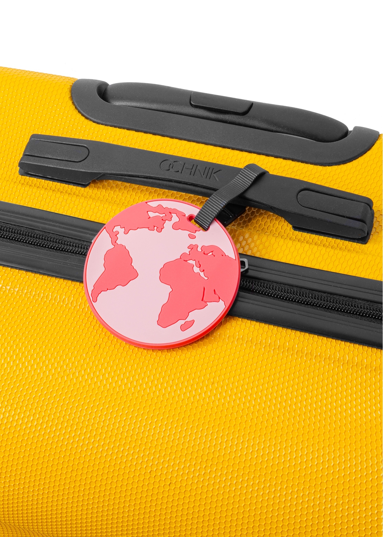 Luggage tag AW-012-0010-31(W25), product view on a suitcase on a white background.