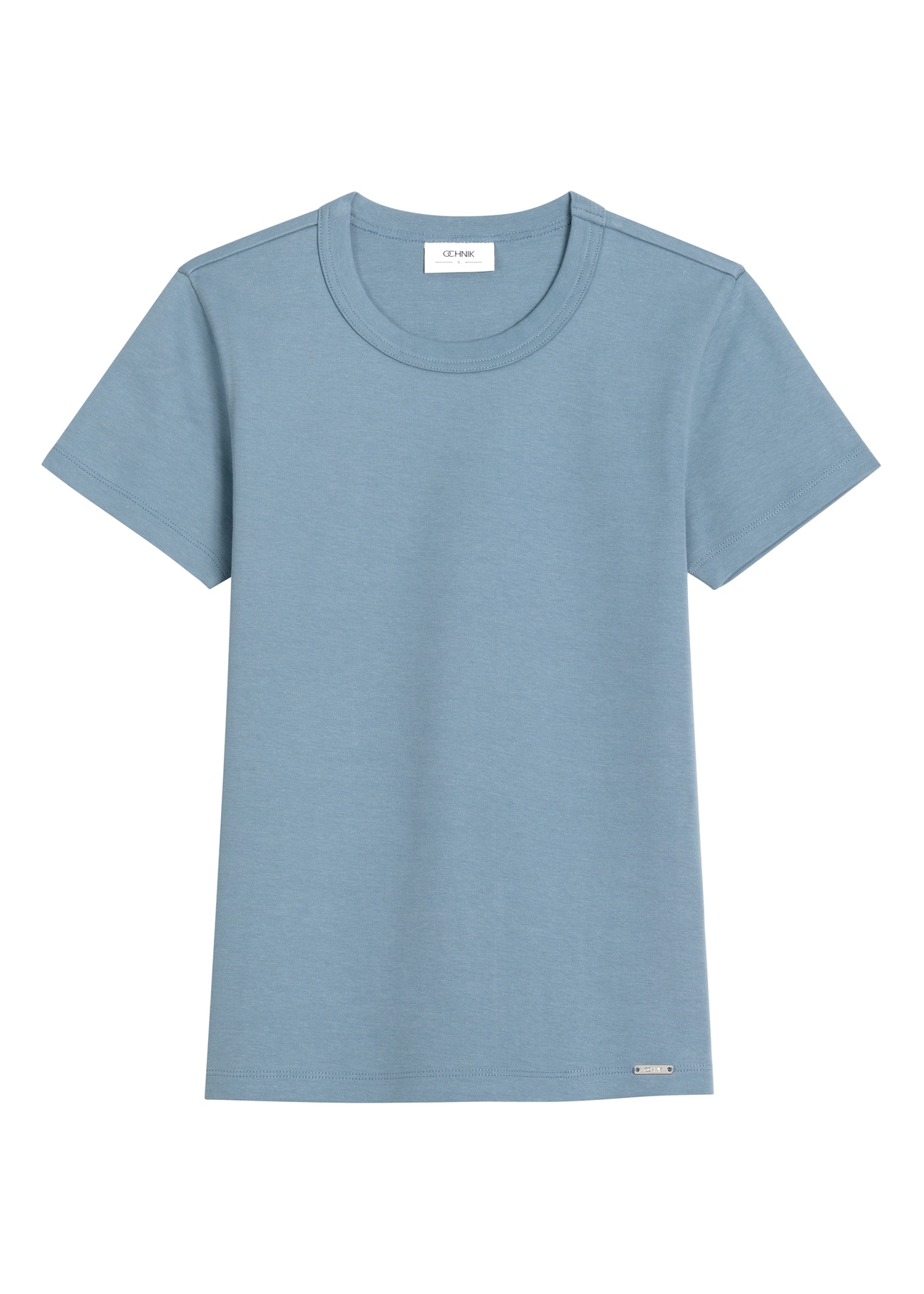 Blue cotton women's T-shirt TSHDT-0144-7B(Z26)