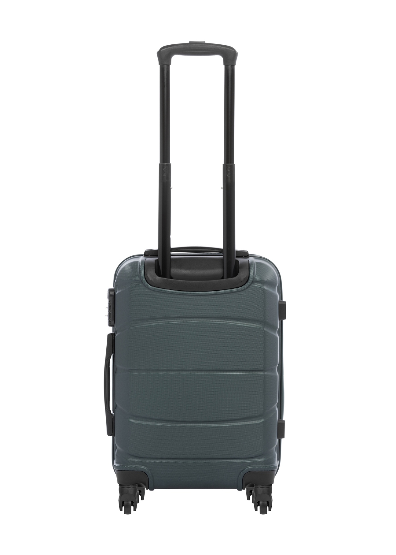 Small suitcase on wheels WALAB-0077-8C-19(W26), product view from the back on a white background.