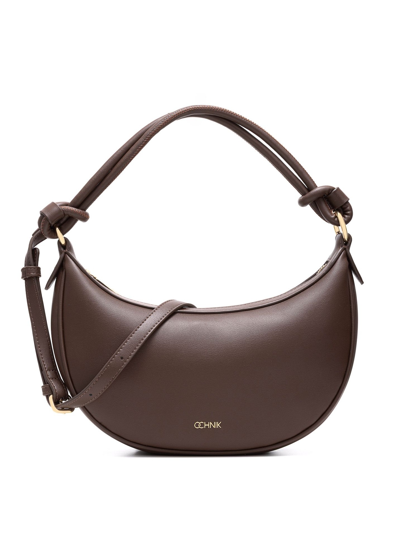 Brown small women's hobo bag TOREC-1097-1H(W26) - front product view on white background.