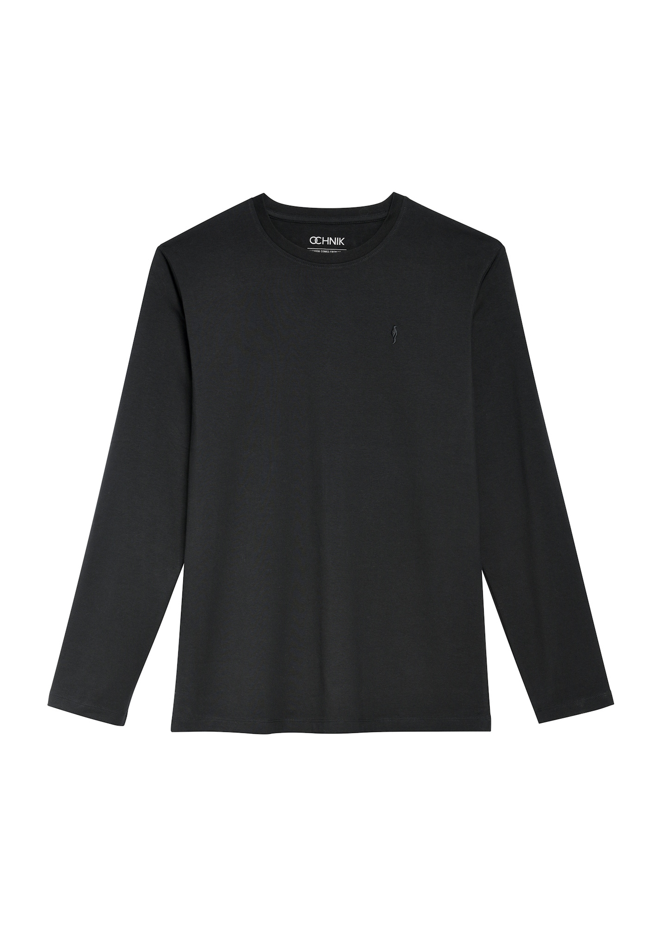 Men's black long sleeve blouse LSLMT-0008-99(Z25), front product view on white background.