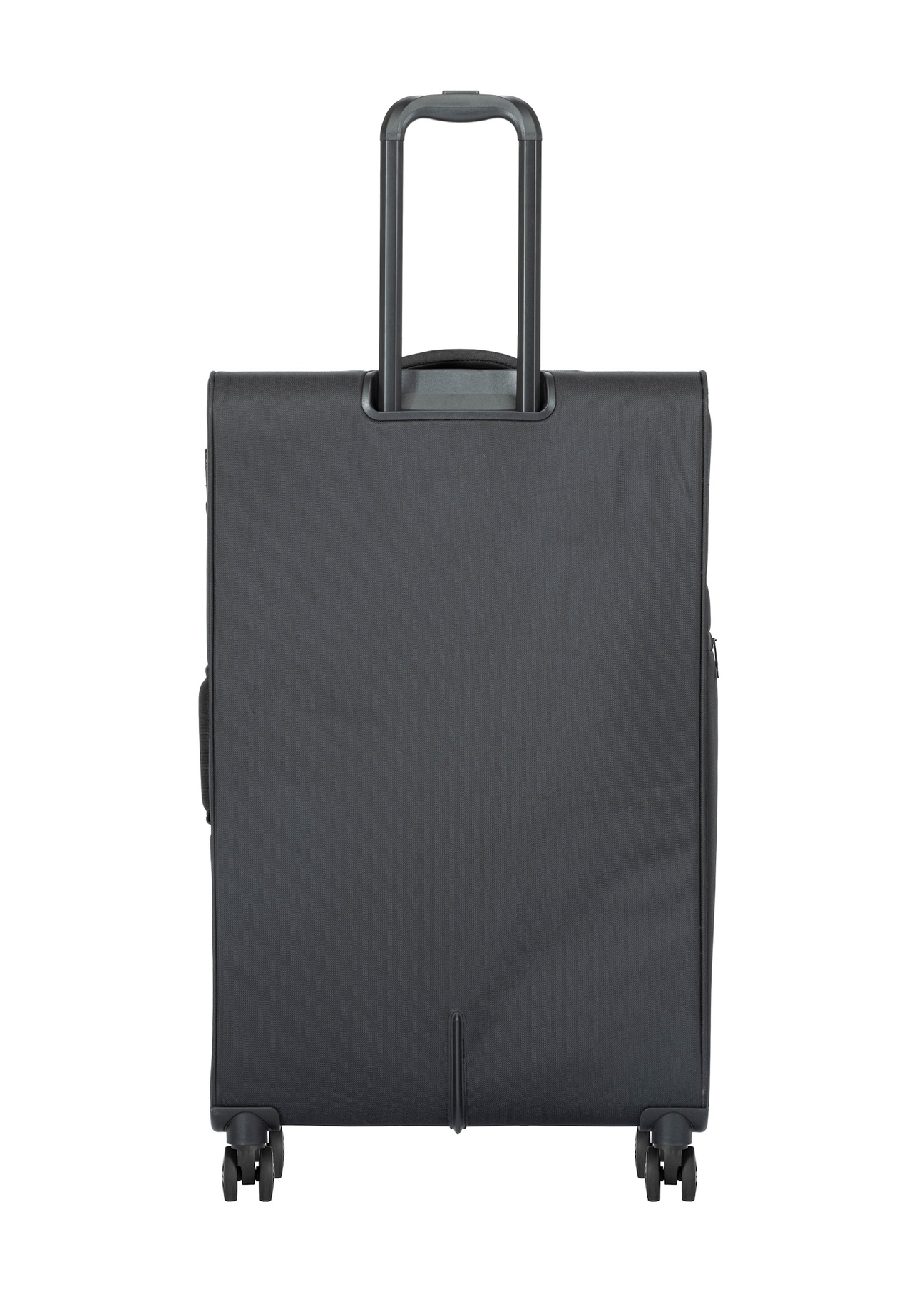 Large suitcase on wheels WALNY-0048-99-28(W26), product view from the back on a white background.