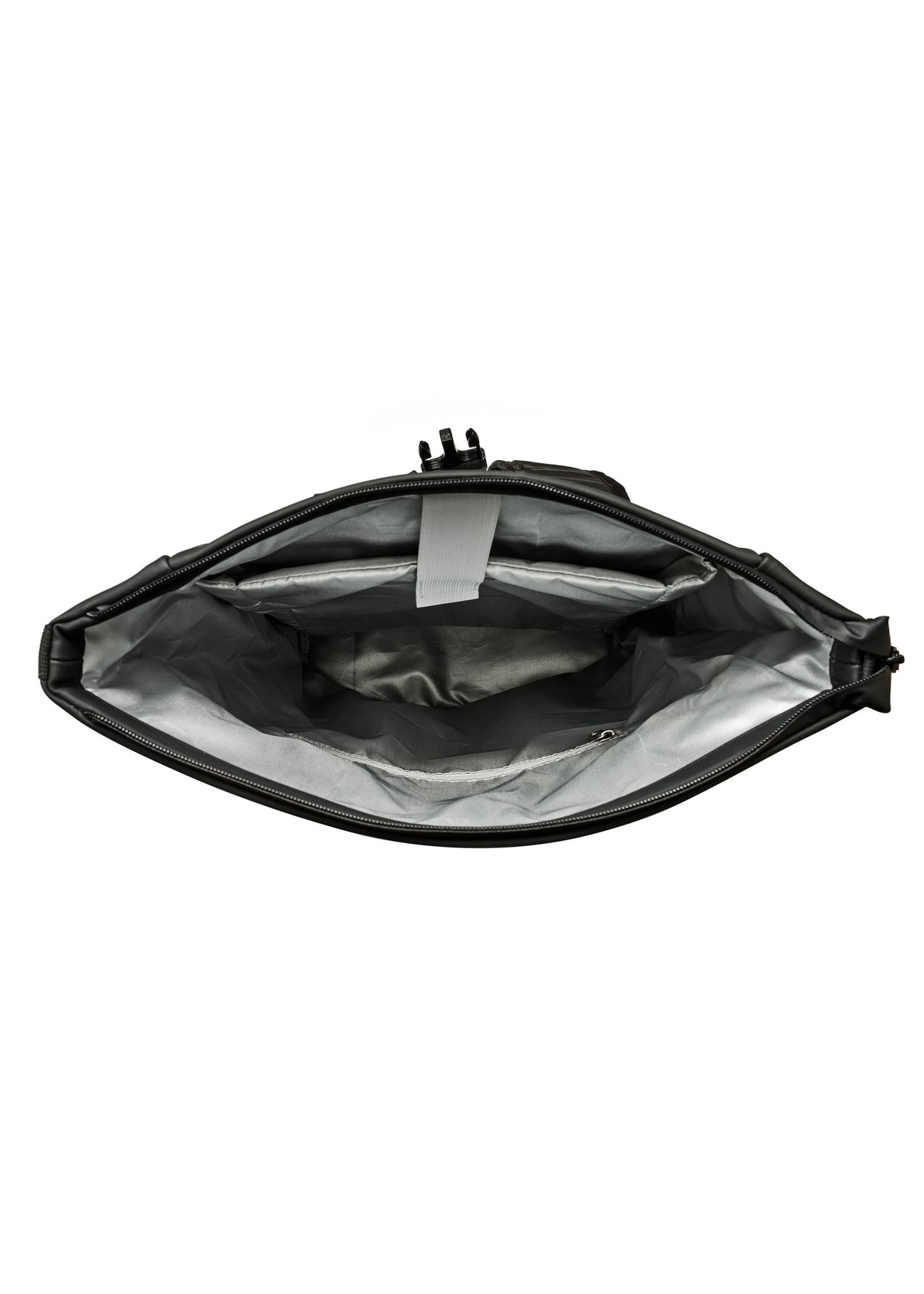 Black men's backpack PLCMN-0016-99(Z25) - top view of the product on a white background.