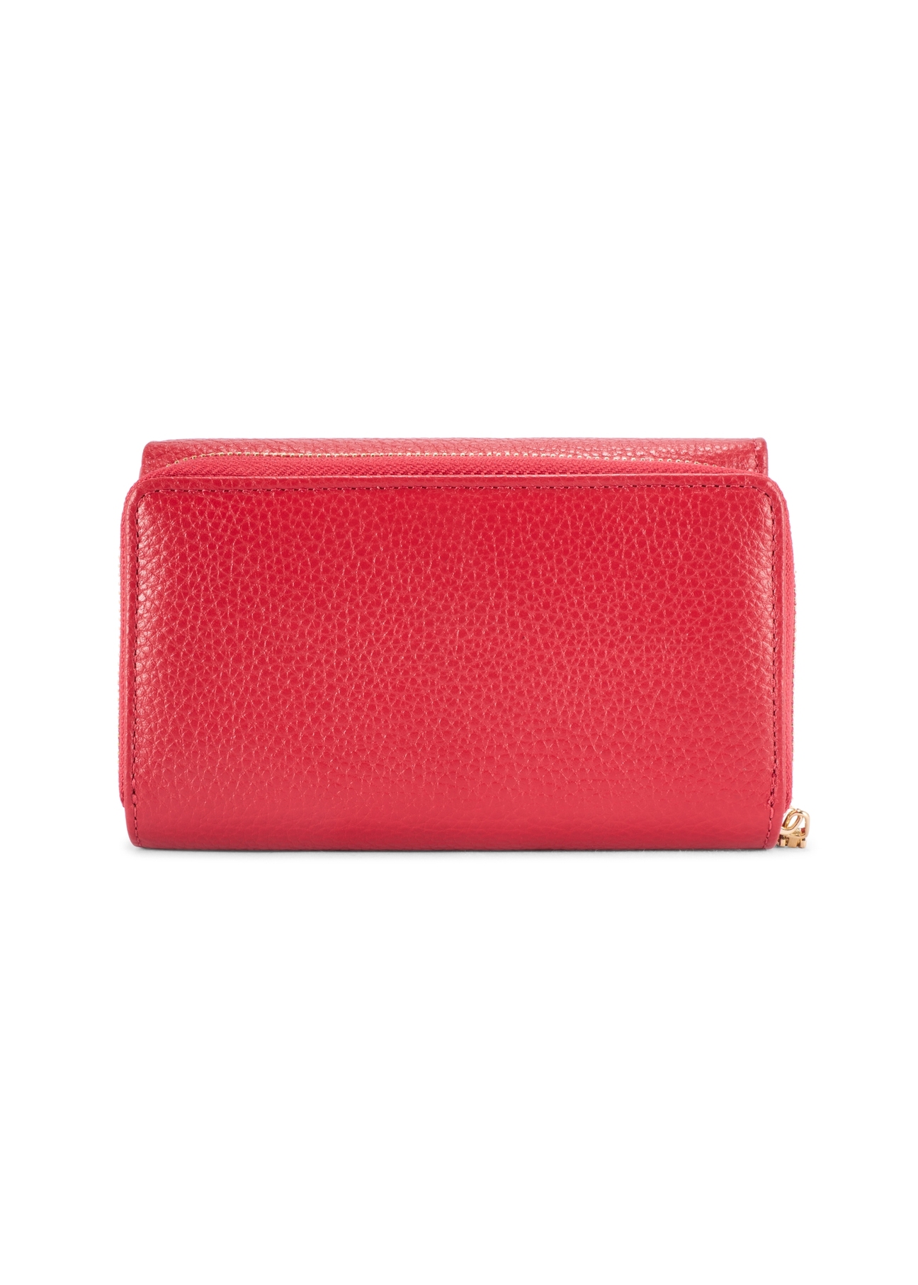 Large red leather women's wallet PORES-0801R-4B(W26), product view from the back on a white background.