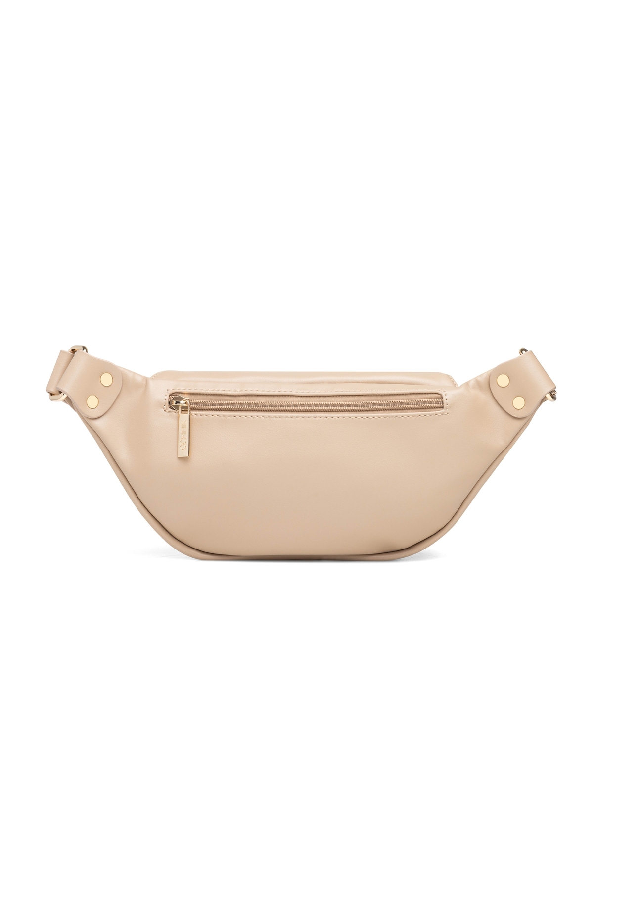 Women's beige waist bag TOREC-1131-1A(W26), product view from the back on a white background.