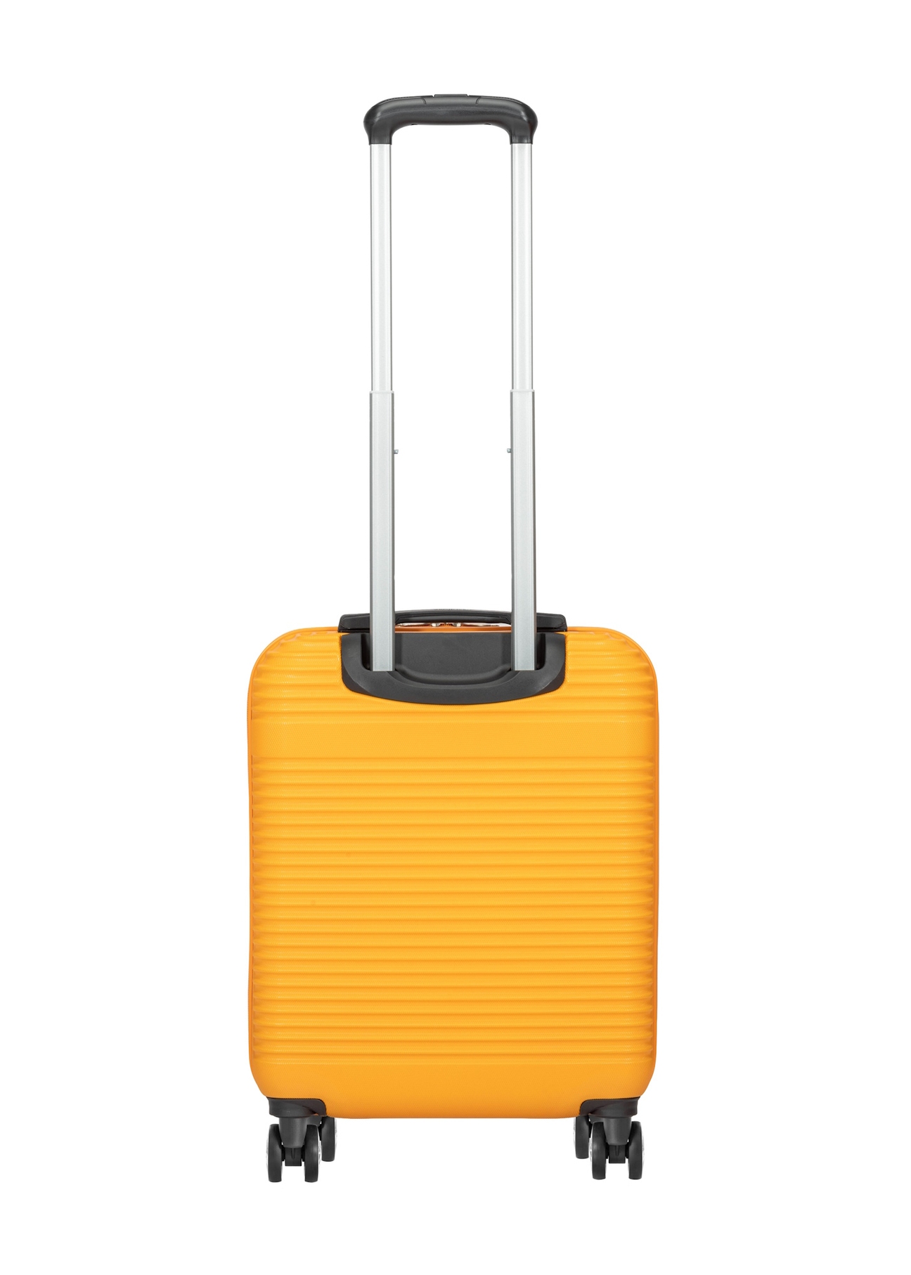 Small suitcase on wheels WALAB-0040-3A-19(W26), product view from the back on a white background.