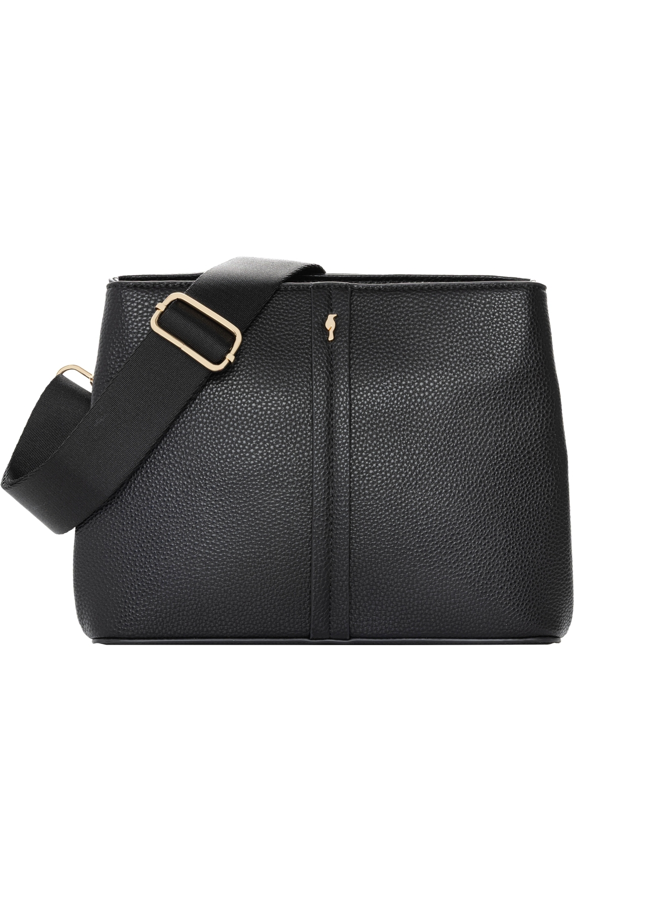 Black women's imitation leather handbag TOREC-1261-9I(Z26), front product view on white background.