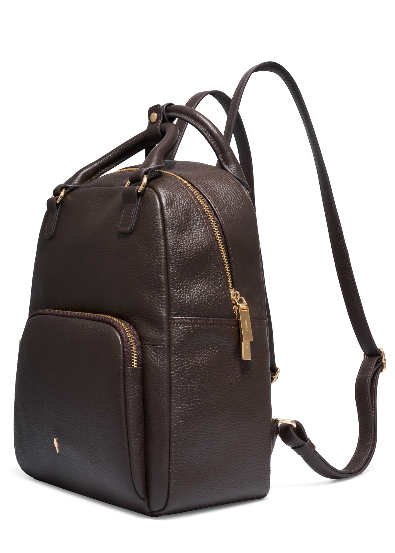 Brown leather women's backpack TORES-1146-1I(Z26)
