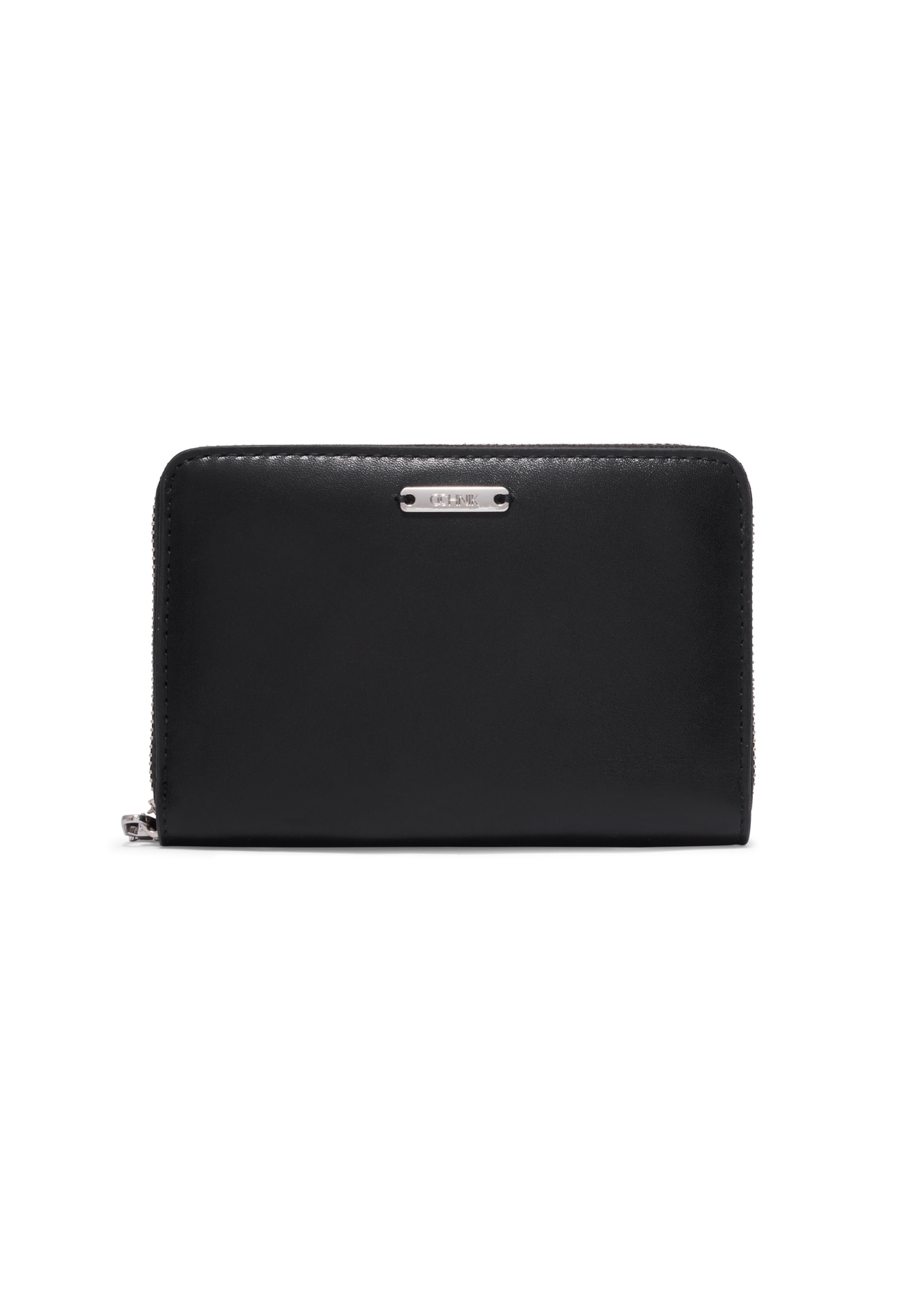 Black leather women's wallet PORES-1000-99(Z26), front product view on white background.