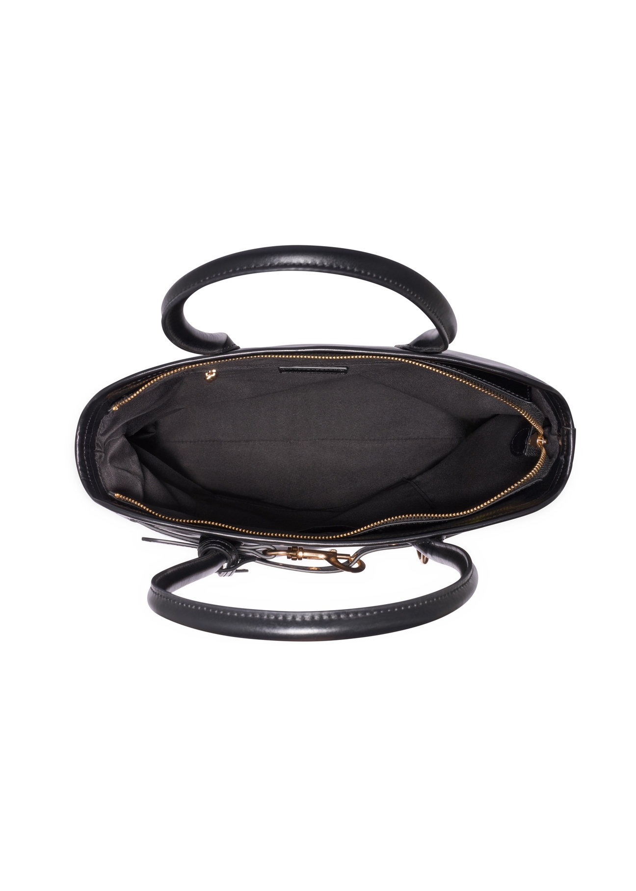 Black large women's handbag TOREC-1076-99(Z26), product view inside on white background.