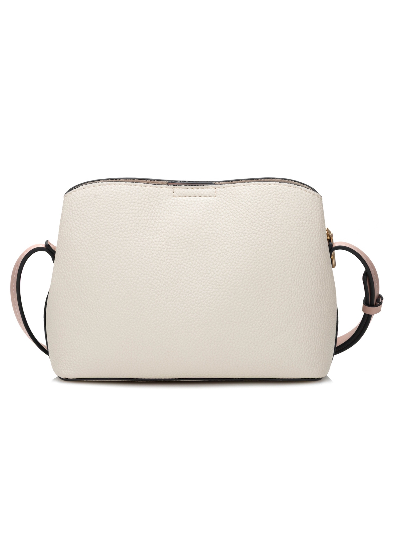 Cream small women's handbag TOREC-0768-0P(W26), product view from the back on a white background.