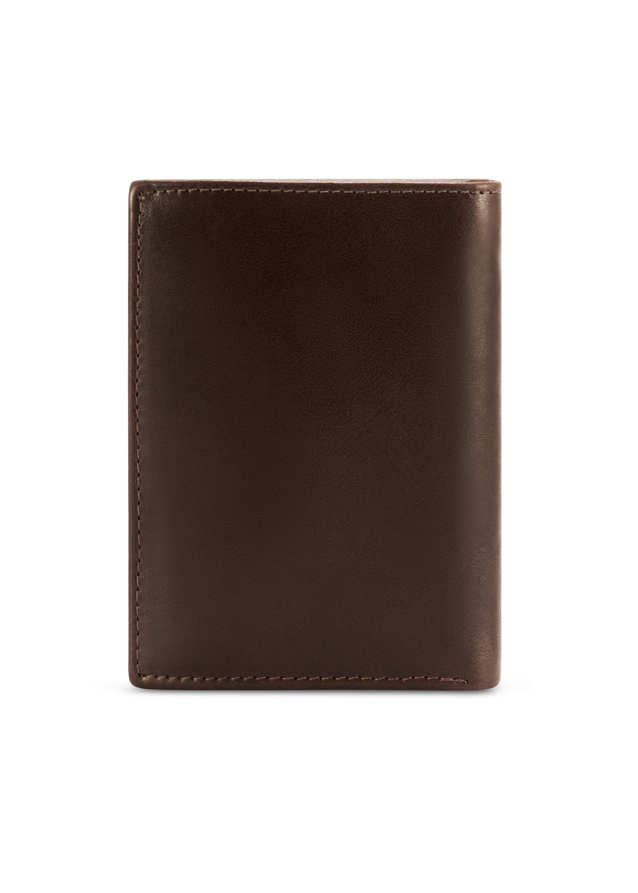 Men's brown leather wallet PORMS-0672-1H(Z26), product view from the back on a white background.