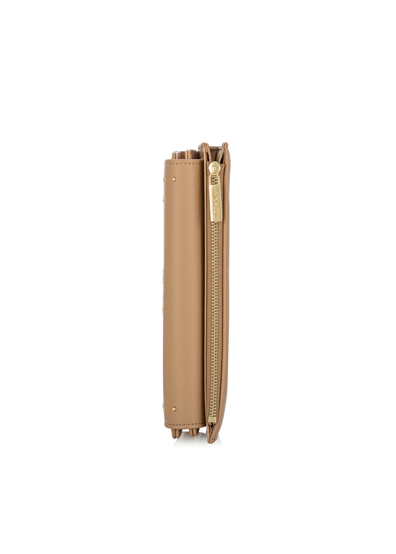 Large beige ladies wallet with rhinestones POREC-0378-82(W24)-05