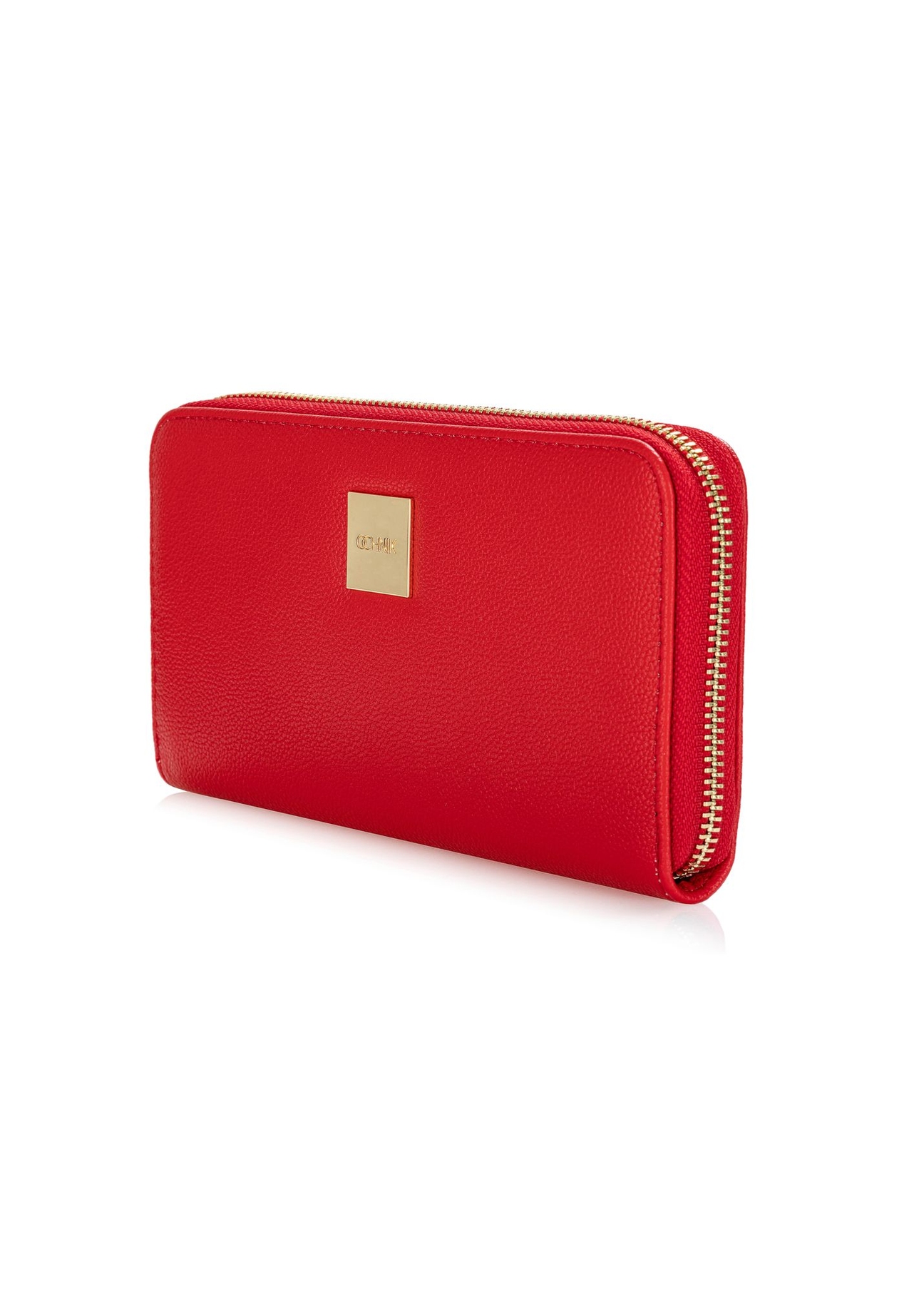 Large red women's wallet with logo POREC-0368-42(W24)-02