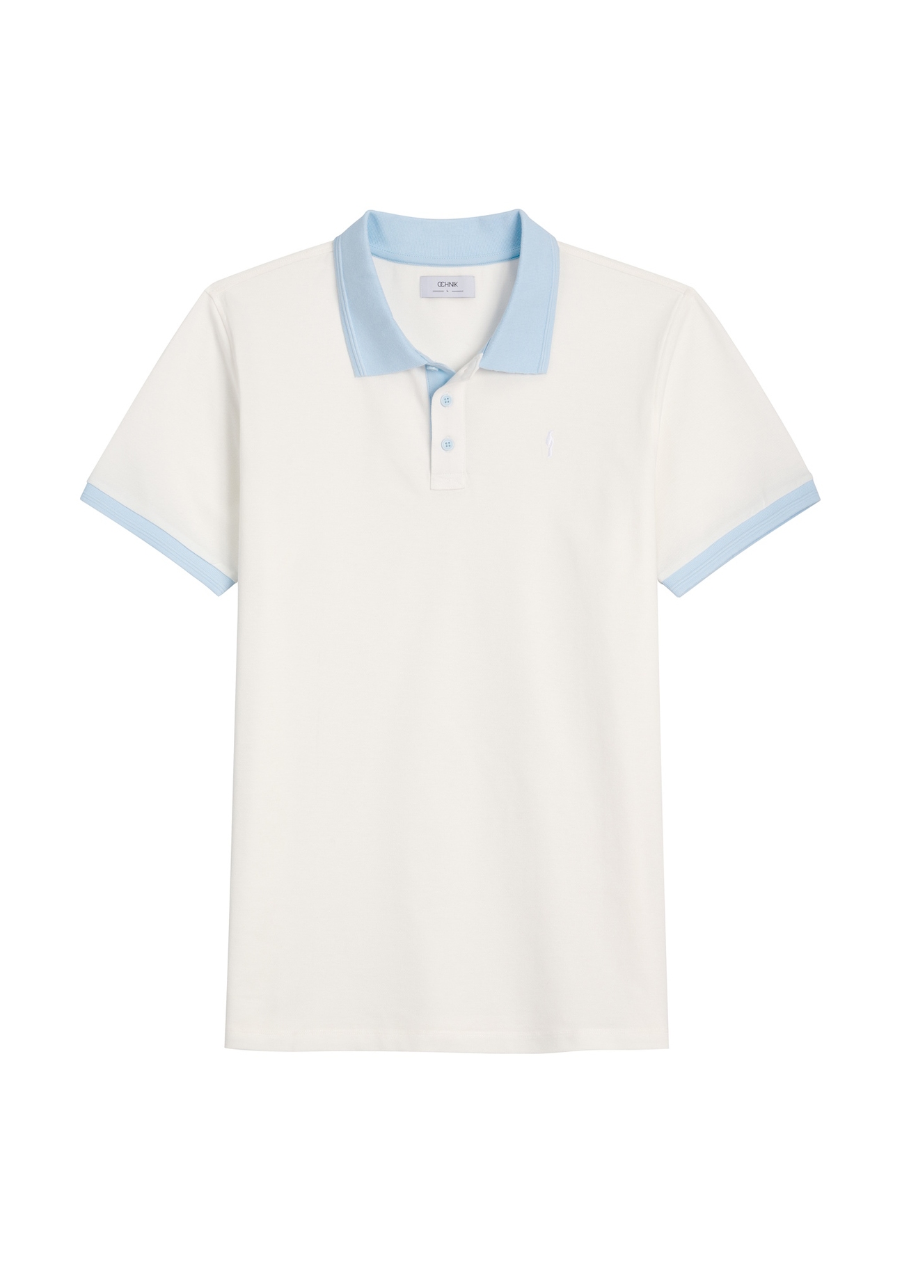 Men's cream polo shirt POLMT-0093-0B(W26), front product view on white background.