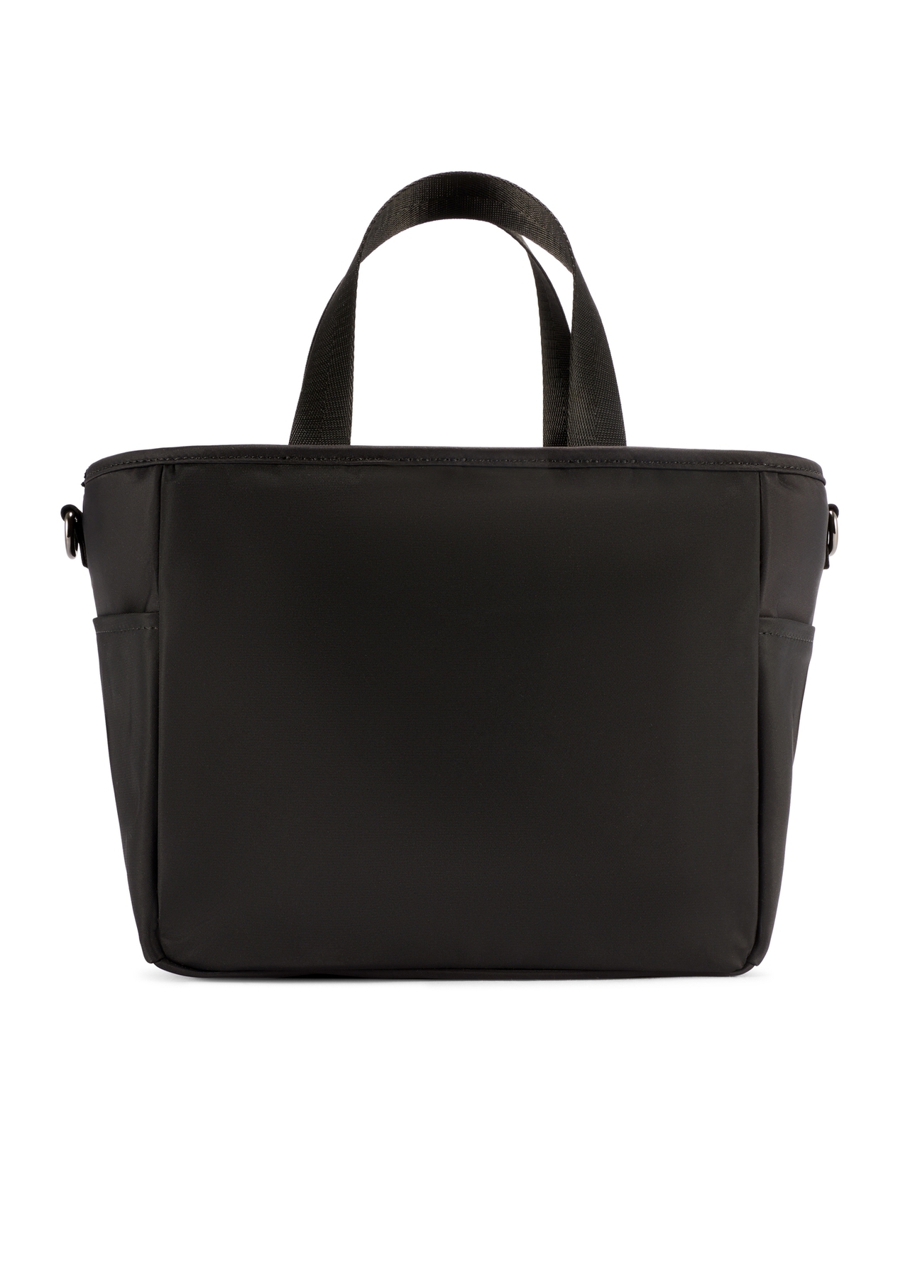 Black lunchbox bag TOREN-0346-99(W26) - product view from the back, on a white background.