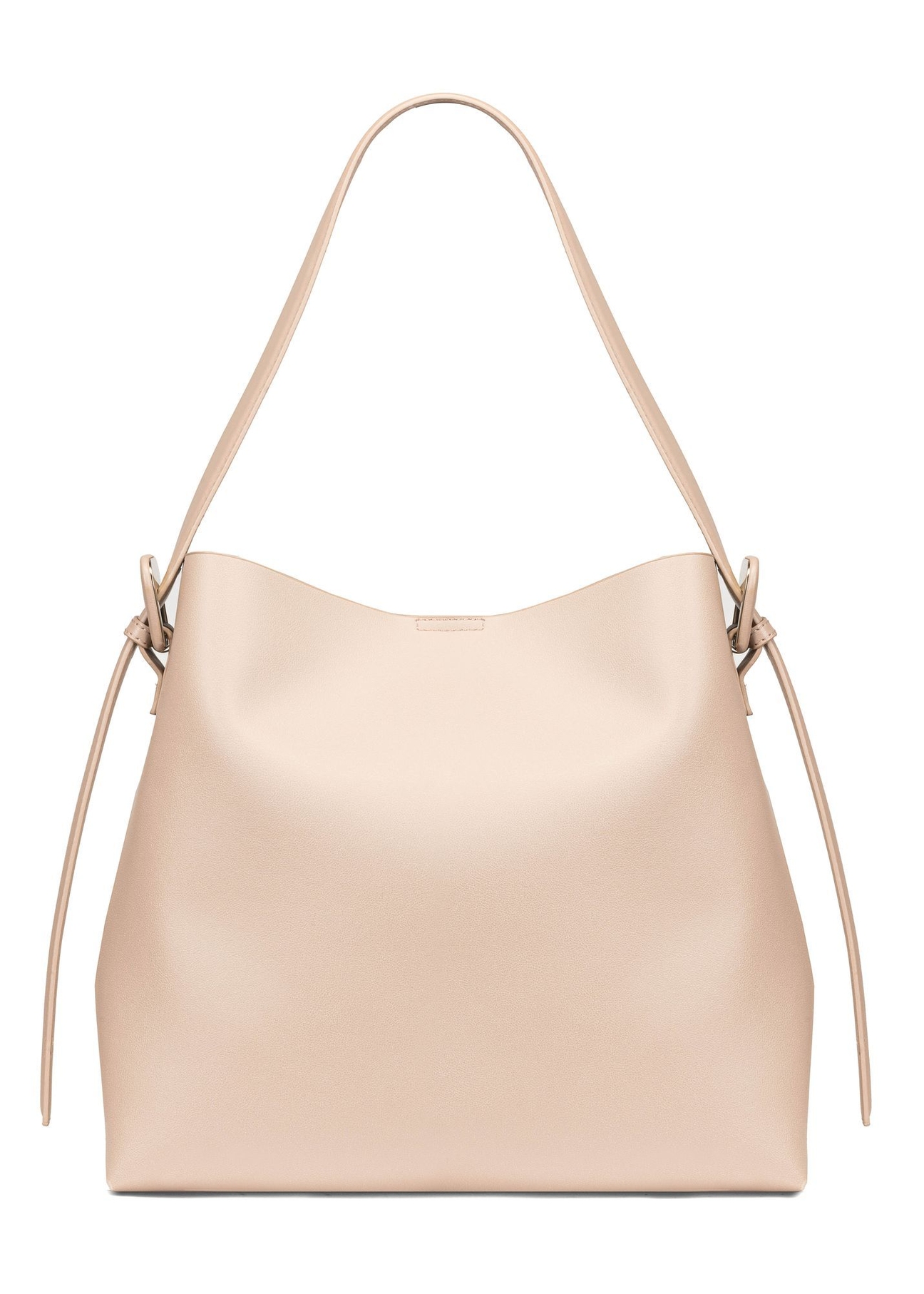Beige women's shopper handbag TOREC-0903-1B(W26), product view from the back on a white background.