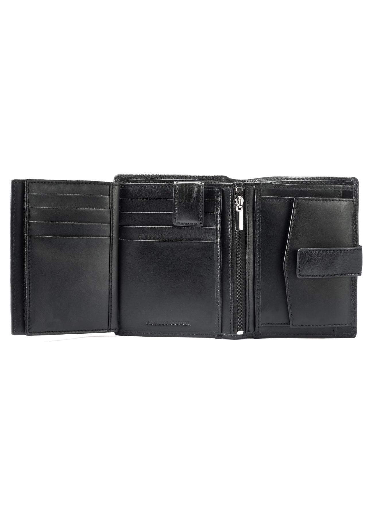 Leather black men's wallet with clasp PORMS-0647-99(W25)