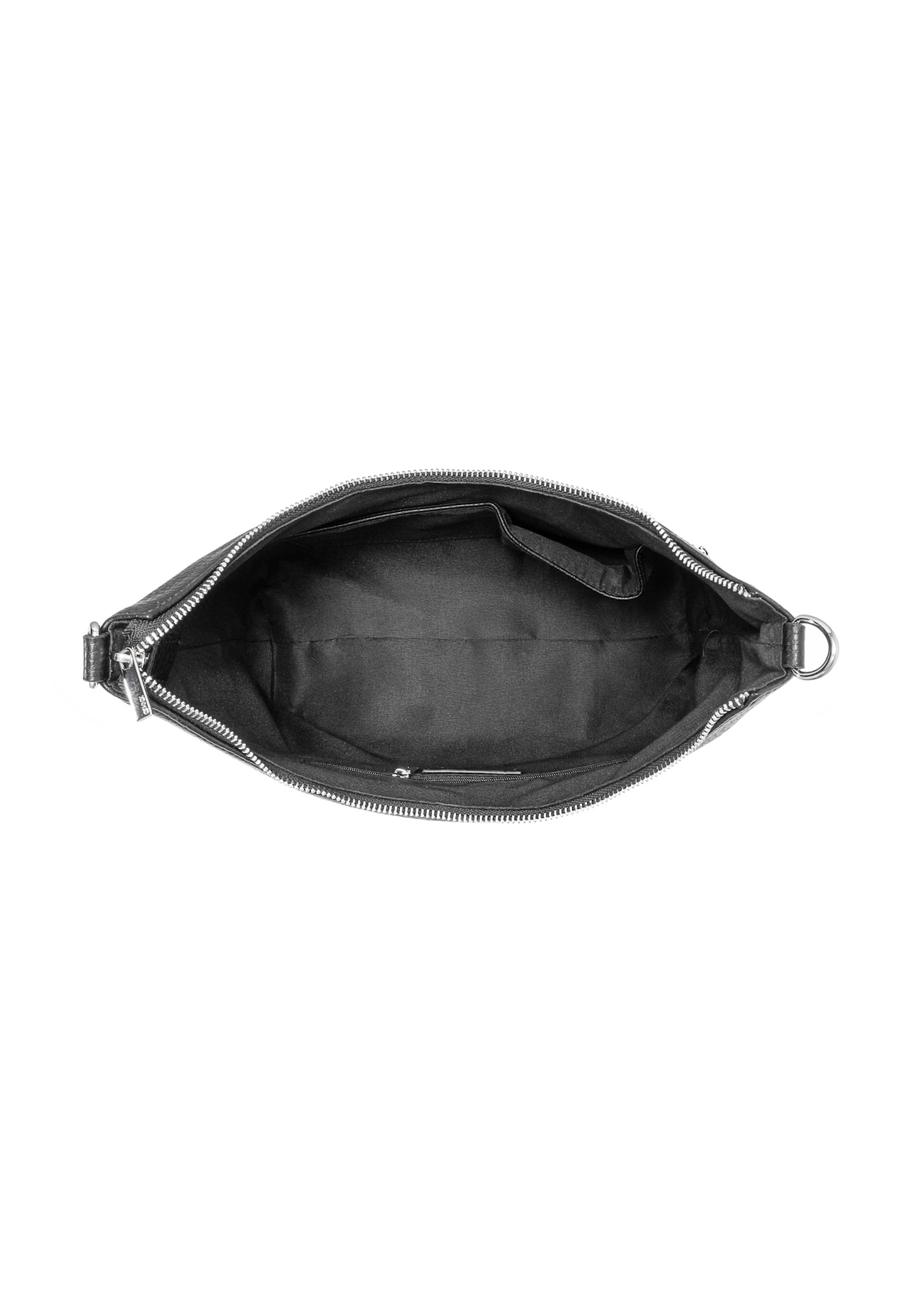 Black purse handbag TOREC-0886A-99(Z25), view of the inside of the product on a white background.