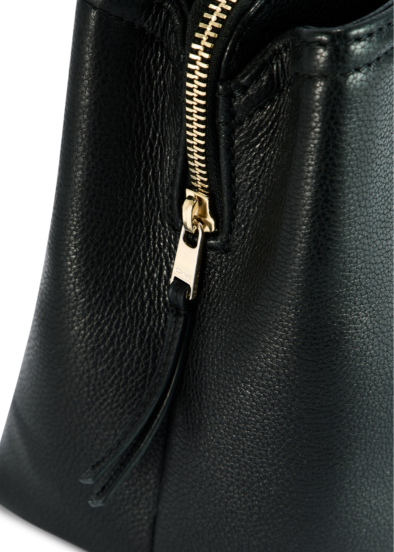 Black leather women's handbag TORES-1156-99(Z25), close-up of product detail, view on white background.