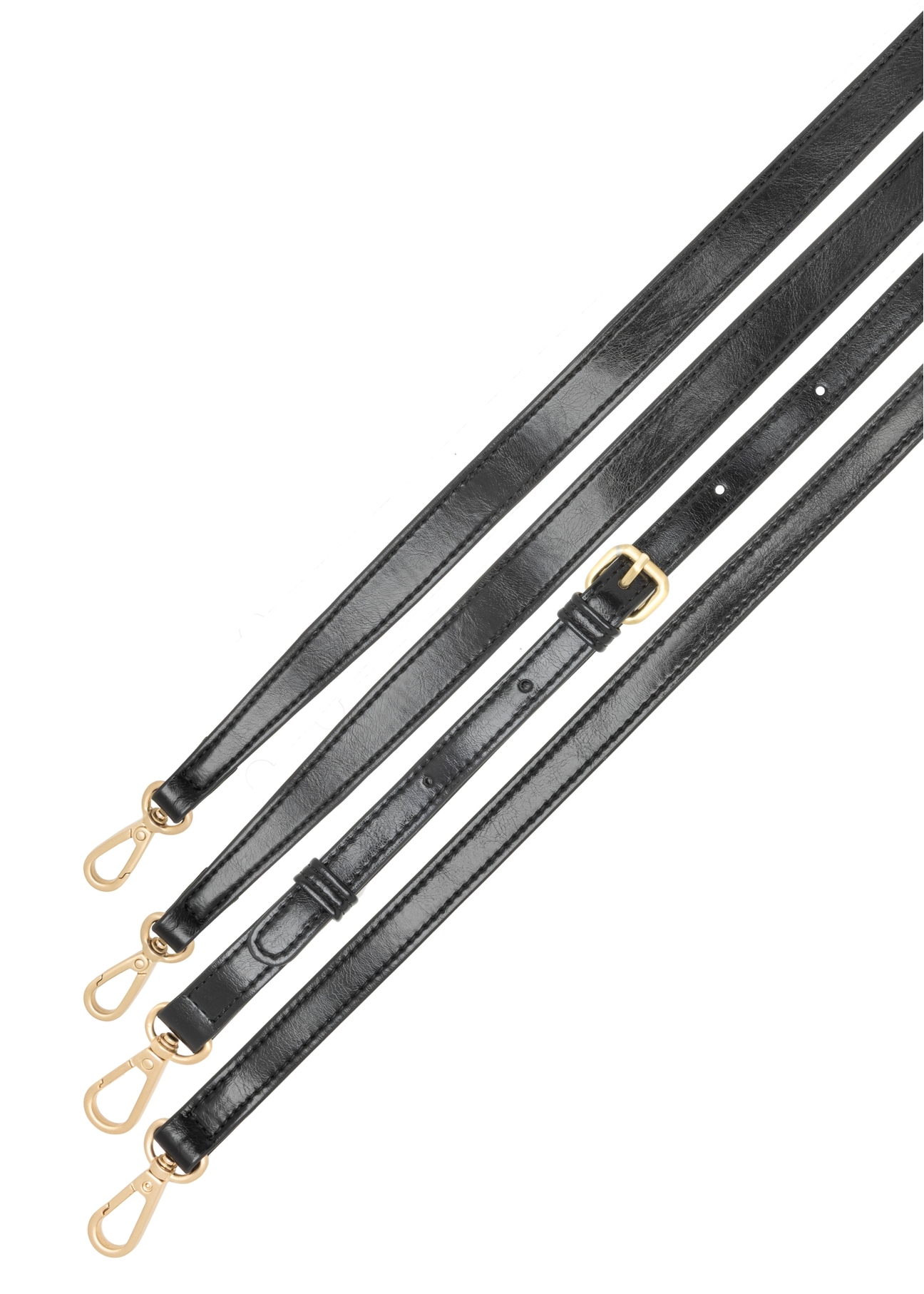 Black women's messenger bag TOREC-1167-9F(W26), view of the product straps on a white background.