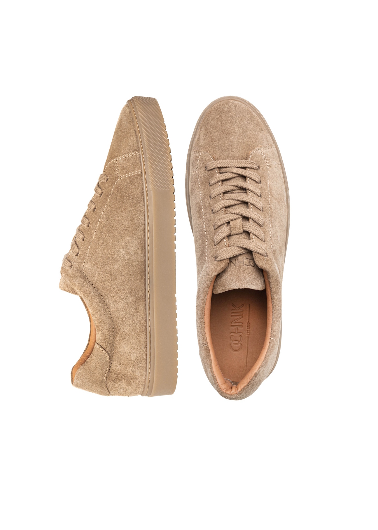 Men's leather shoes in cool beige color BUTYM-0503A-1K(W26), product view from above on a white background.
