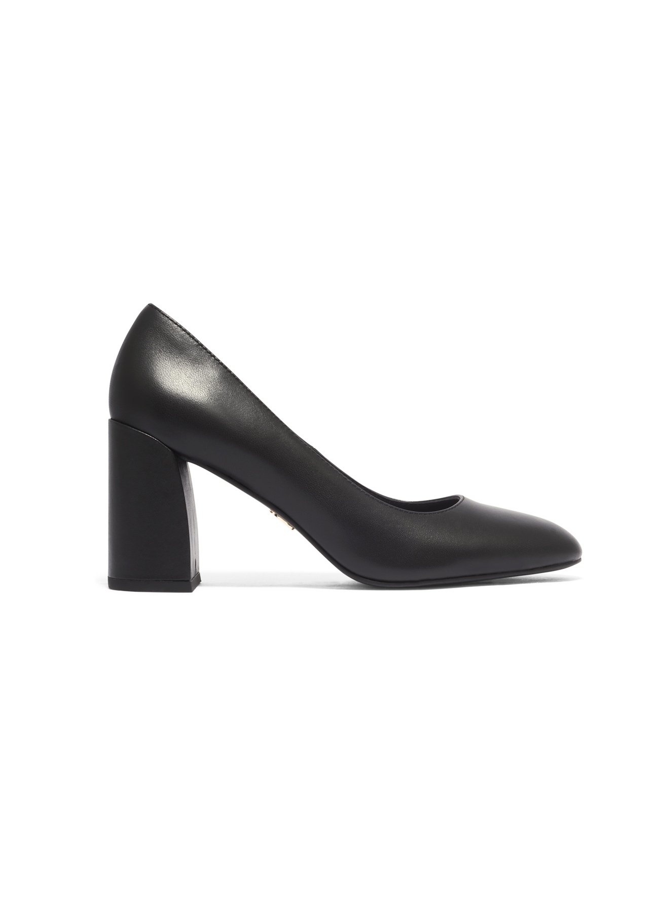 Women's leather black pumps BUTYD-1307-99(Z26), side view of the product on a white background.