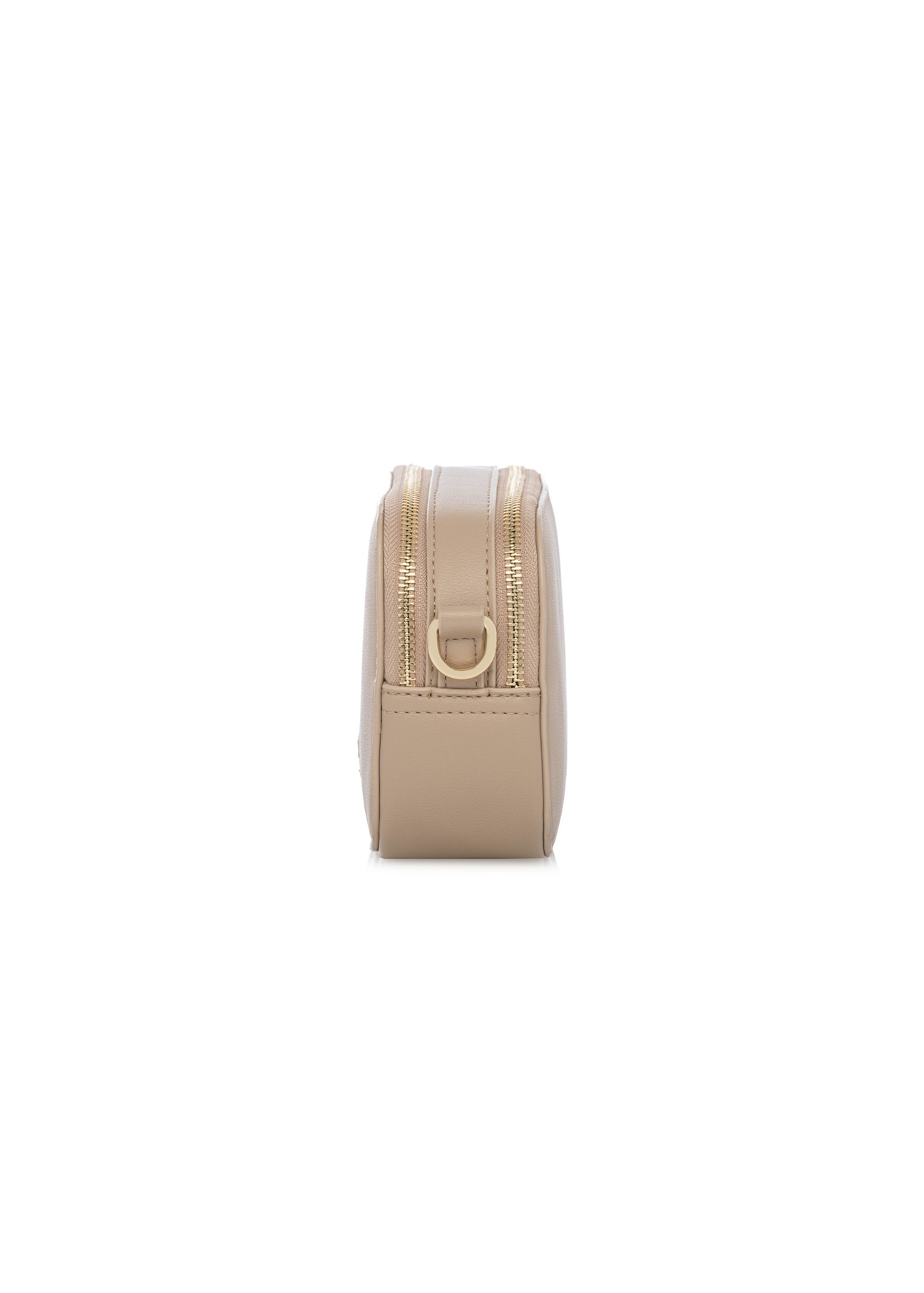 Beige small women's handbag TOREC-1172-1B(W26), side product view on white background.