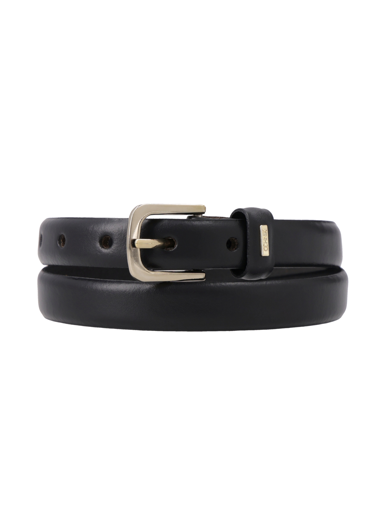 Black leather women's belt PASDS-0300-99(Z26)