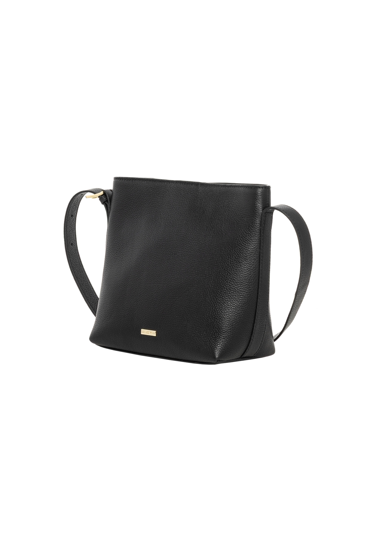Black leather women's shoulder bag TORES-1386-9I(Z26), diagonal product view on white background.