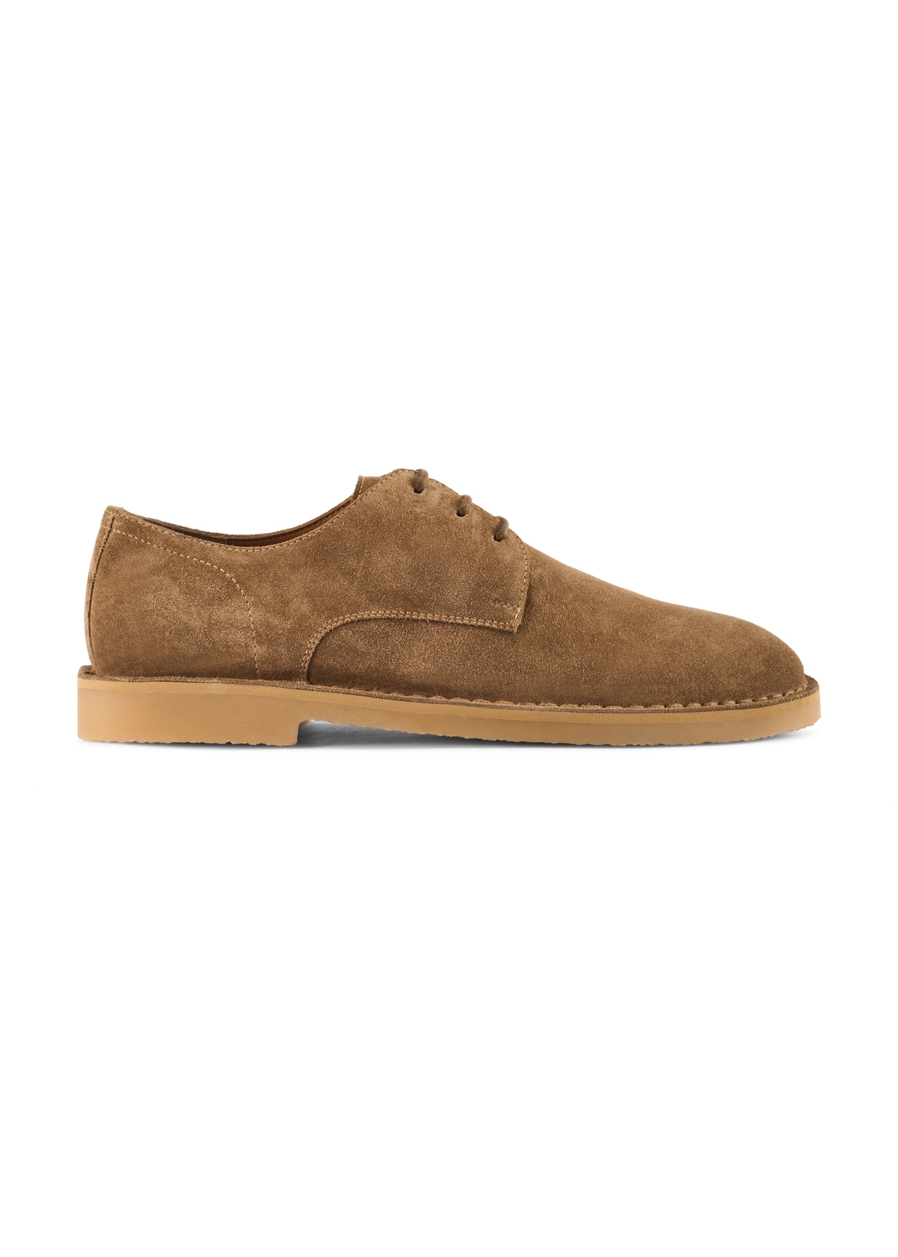 Men's suede shoes in cool beige color BUTYM-0539-1K(W26), side view of the product on a white background.