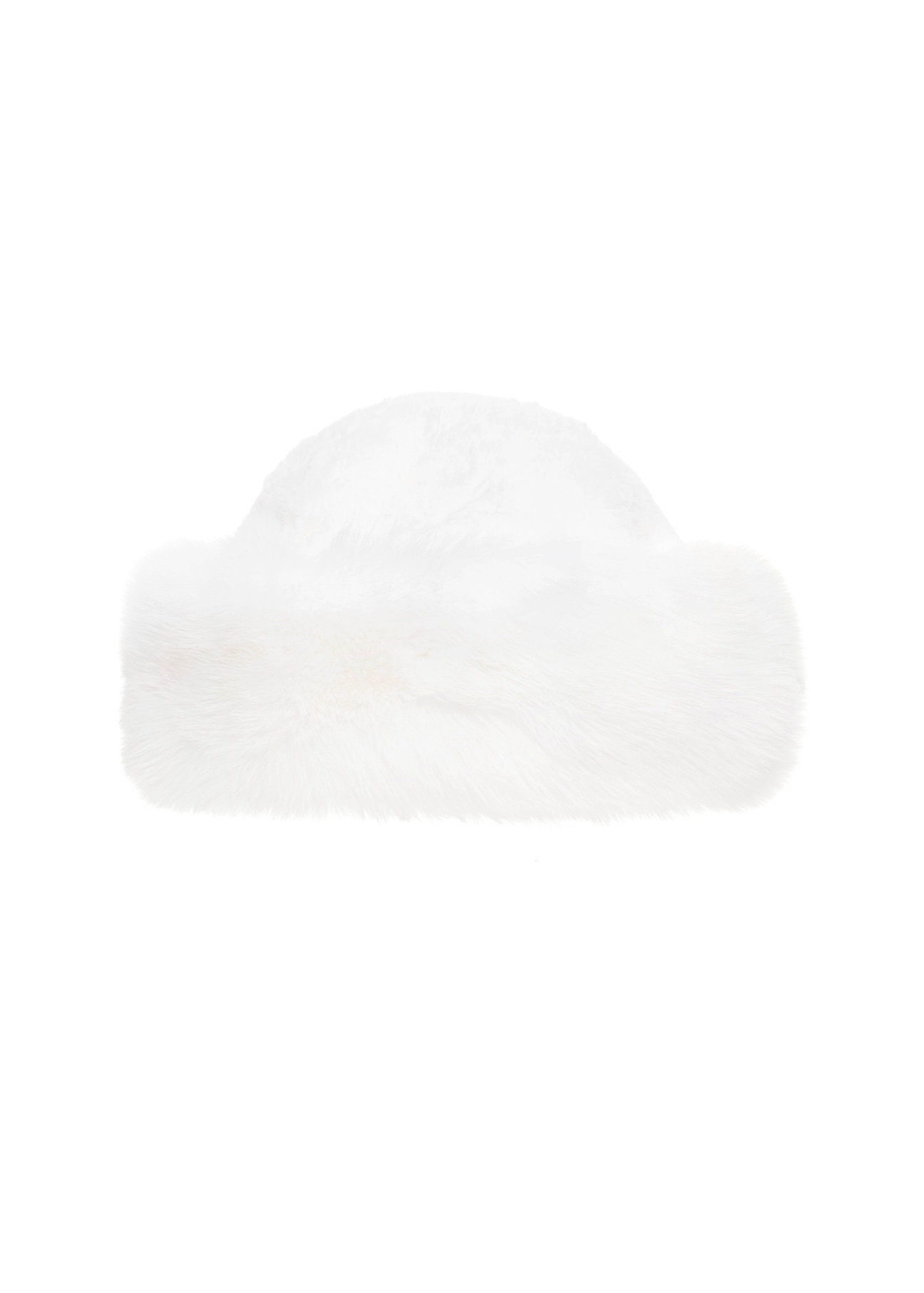 Women's white fur cap CZADF-0050-0A(Z26)