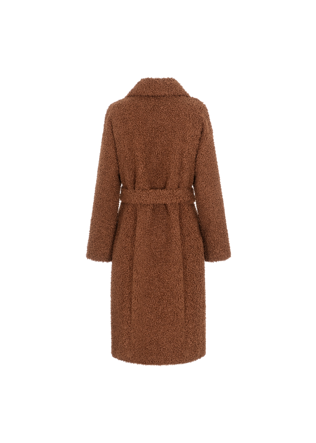 Women's long brown coat FUTDP-0010-89(Z21)-05