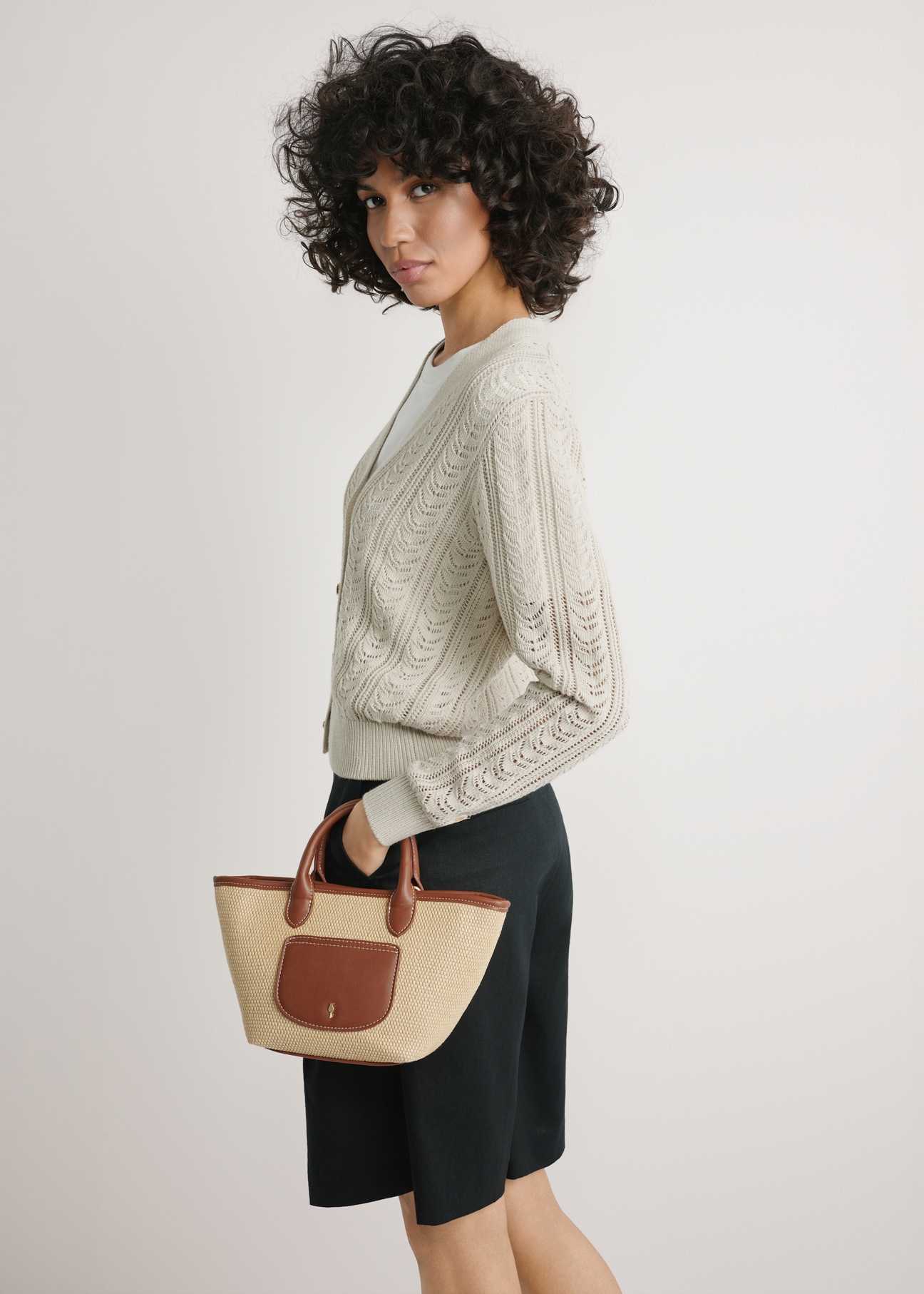 Small woven women's handbag TOREC-1230-1E(W26)