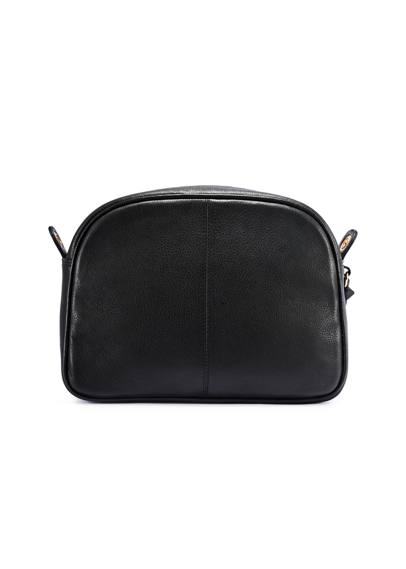 Black leather women's handbag TORES-0806E-99(Z25), product view from the back on a white background.