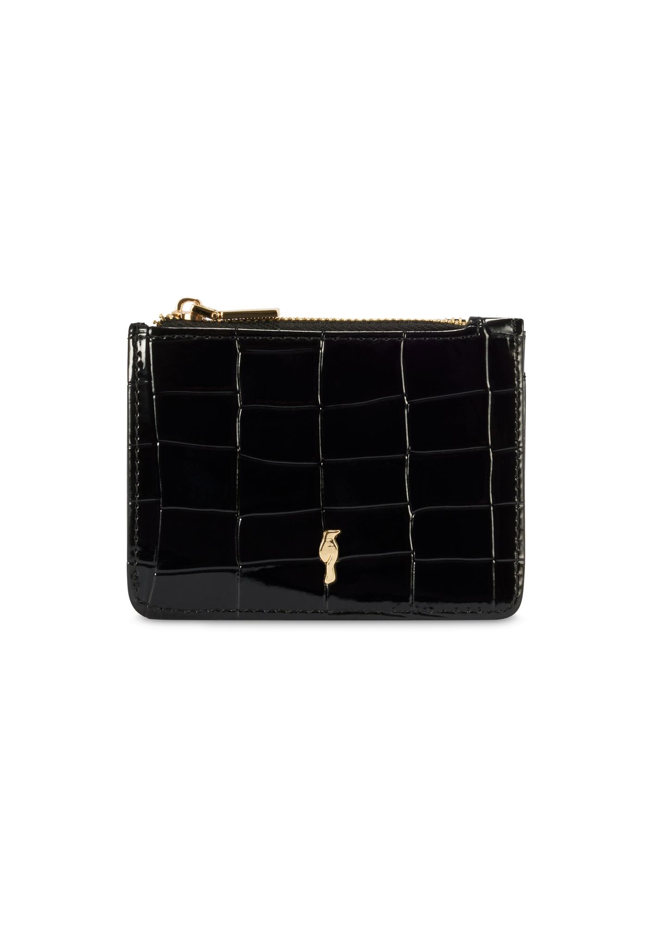 Small black women's wallet POREC-0425-99(Z25) - front product view on white background.